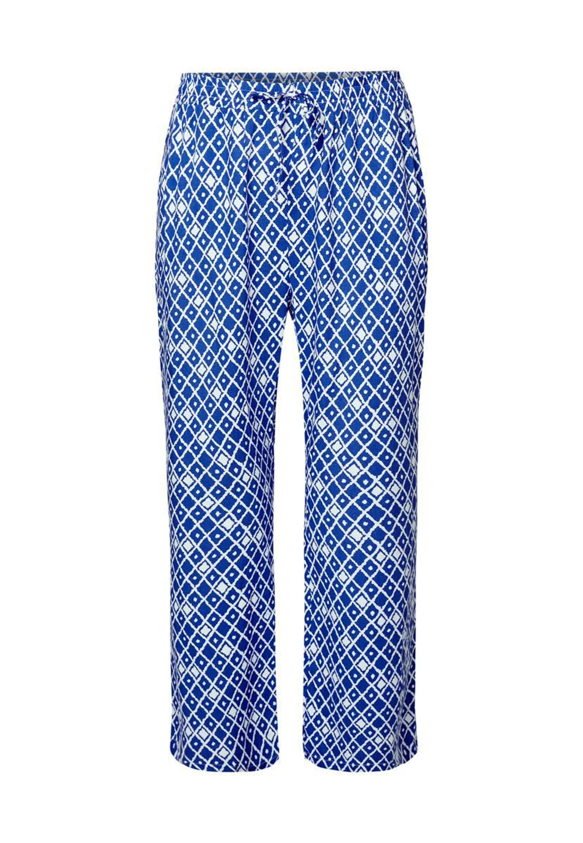 Broek print blauw