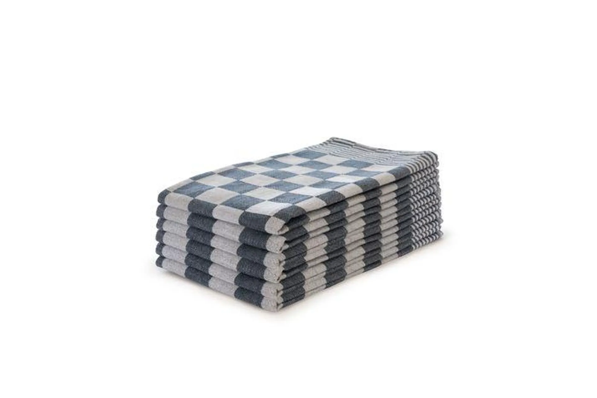 Eleganzzz Theedoekenset Blok 65x65cm - blauw - set van 6