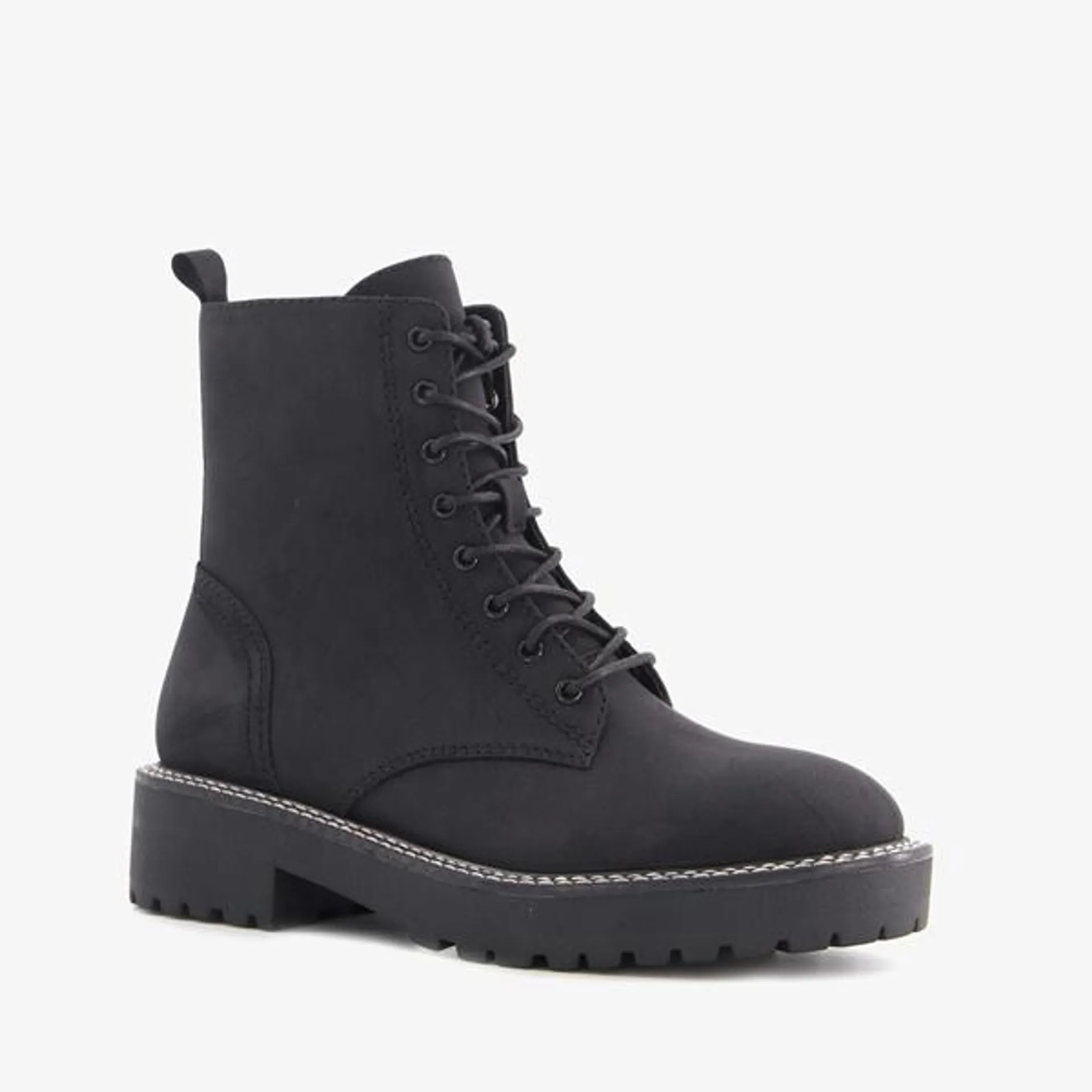 Blue Box dames veterboots zwart