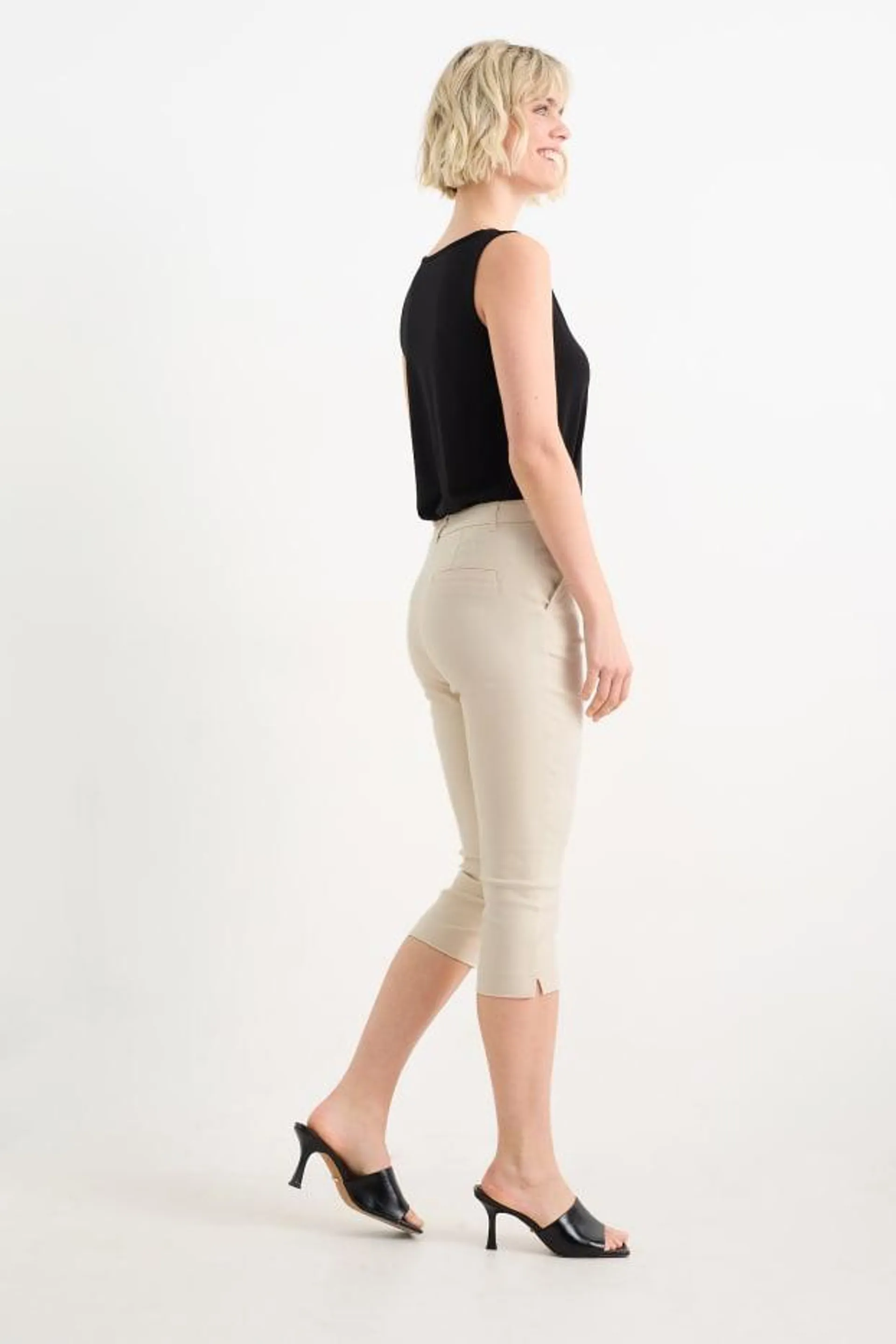 Capri broek - mid waist - slim fit