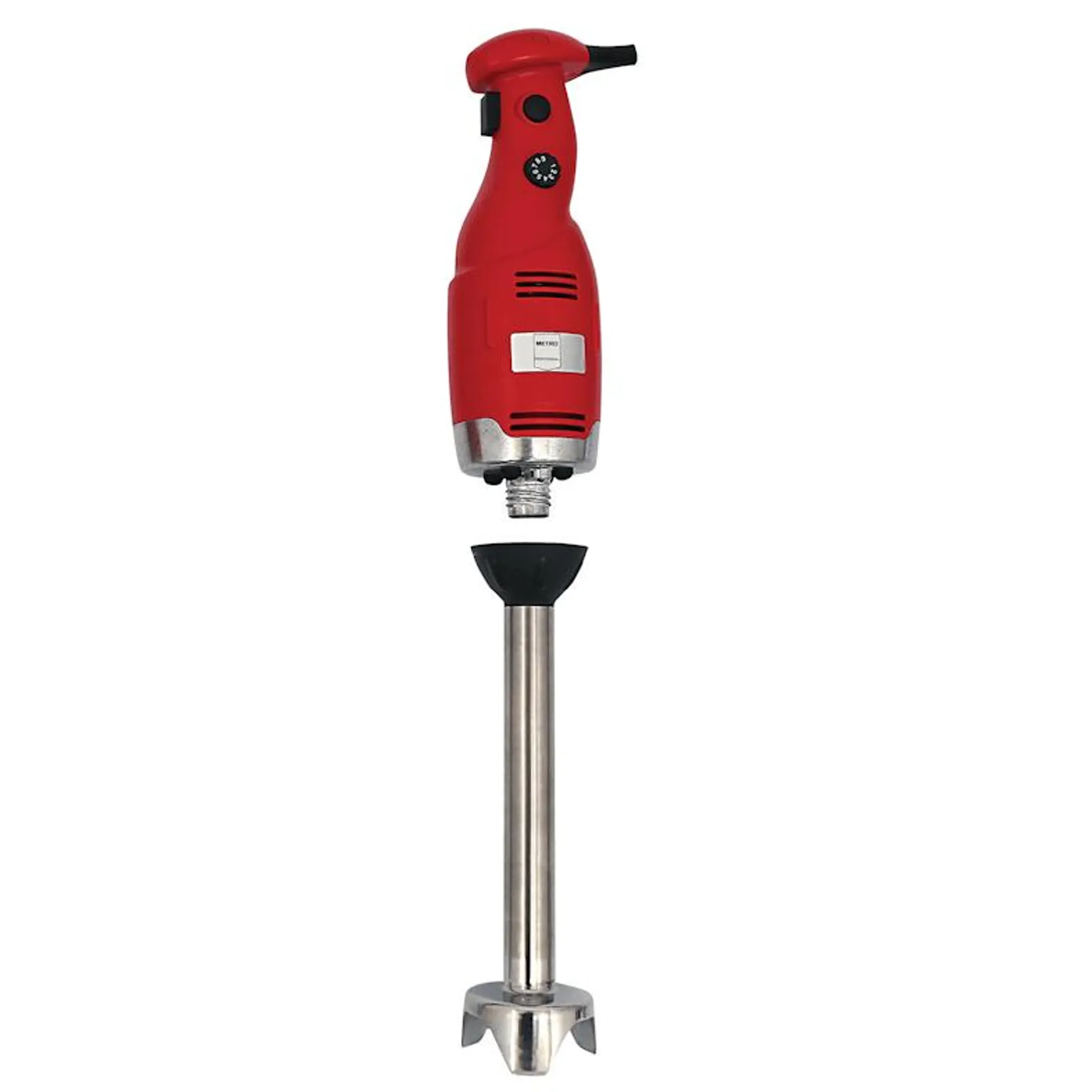 METRO Professional Staafmixer GSM1015D, roestvrij staal / kunststof, 9,1 x 9,1 x 55 cm, lemmet Ø: 8,2 cm, 9.000 tpm, 29 cm afneembare schacht, rood