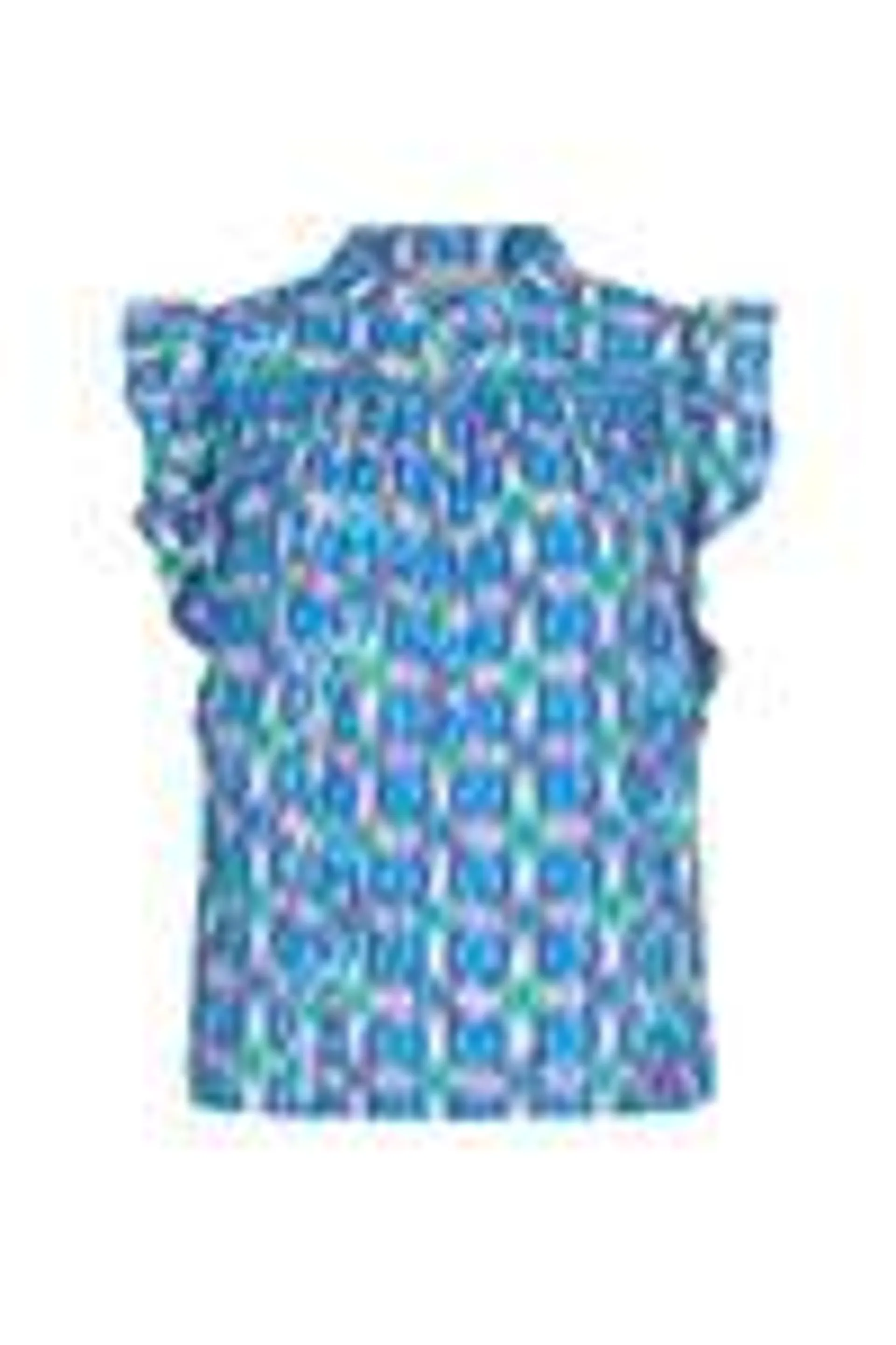 Mouwloze blouse met print