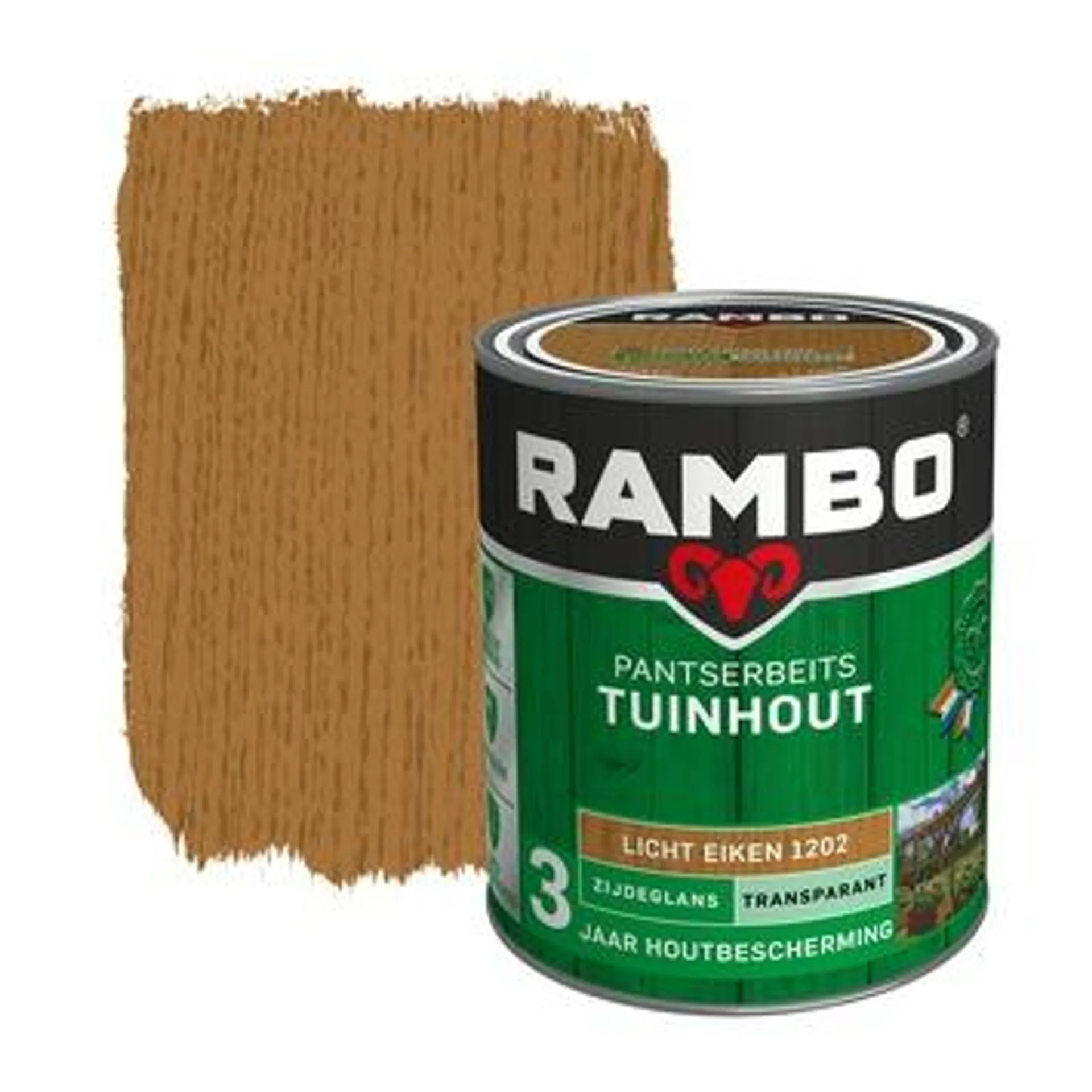 Rambo Pantserbeits Tuinhout zijdeglans lichteiken transparant 750 ml