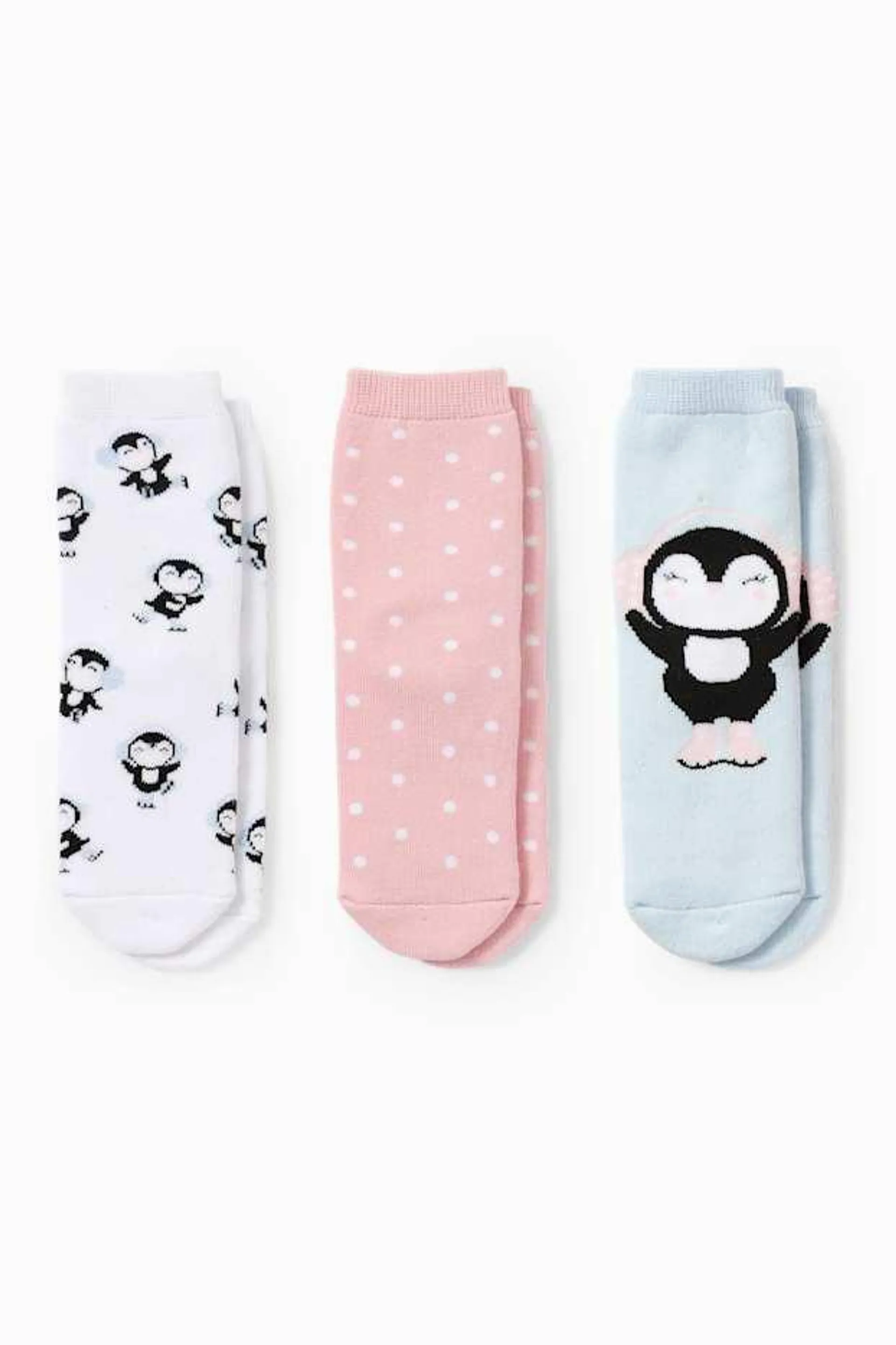 Multipack of 3 - penguin - warm socks with motif