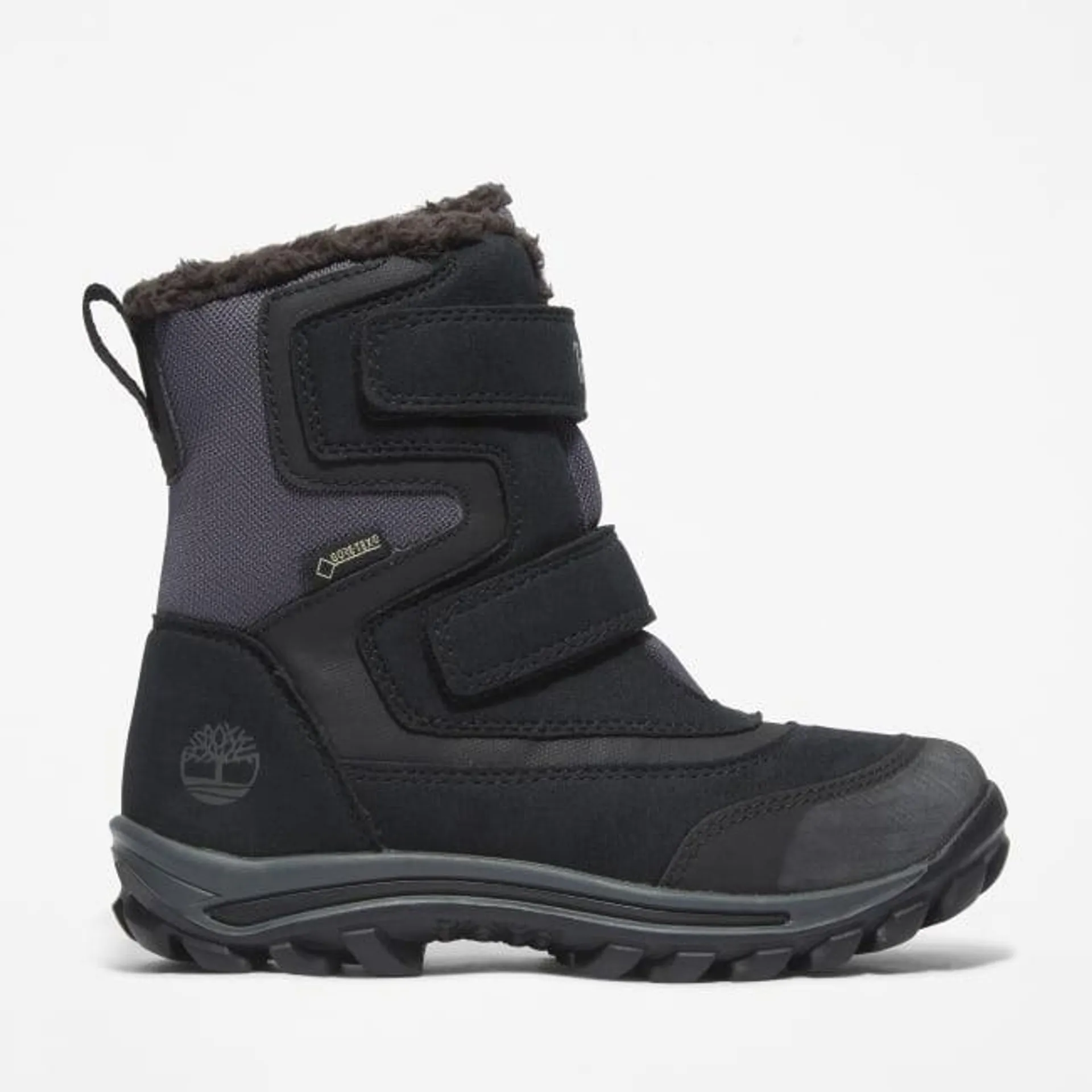 Chillberg Halfhoge GORE-TEX Bootie Snowboot met klittenband voor juniors in zwart