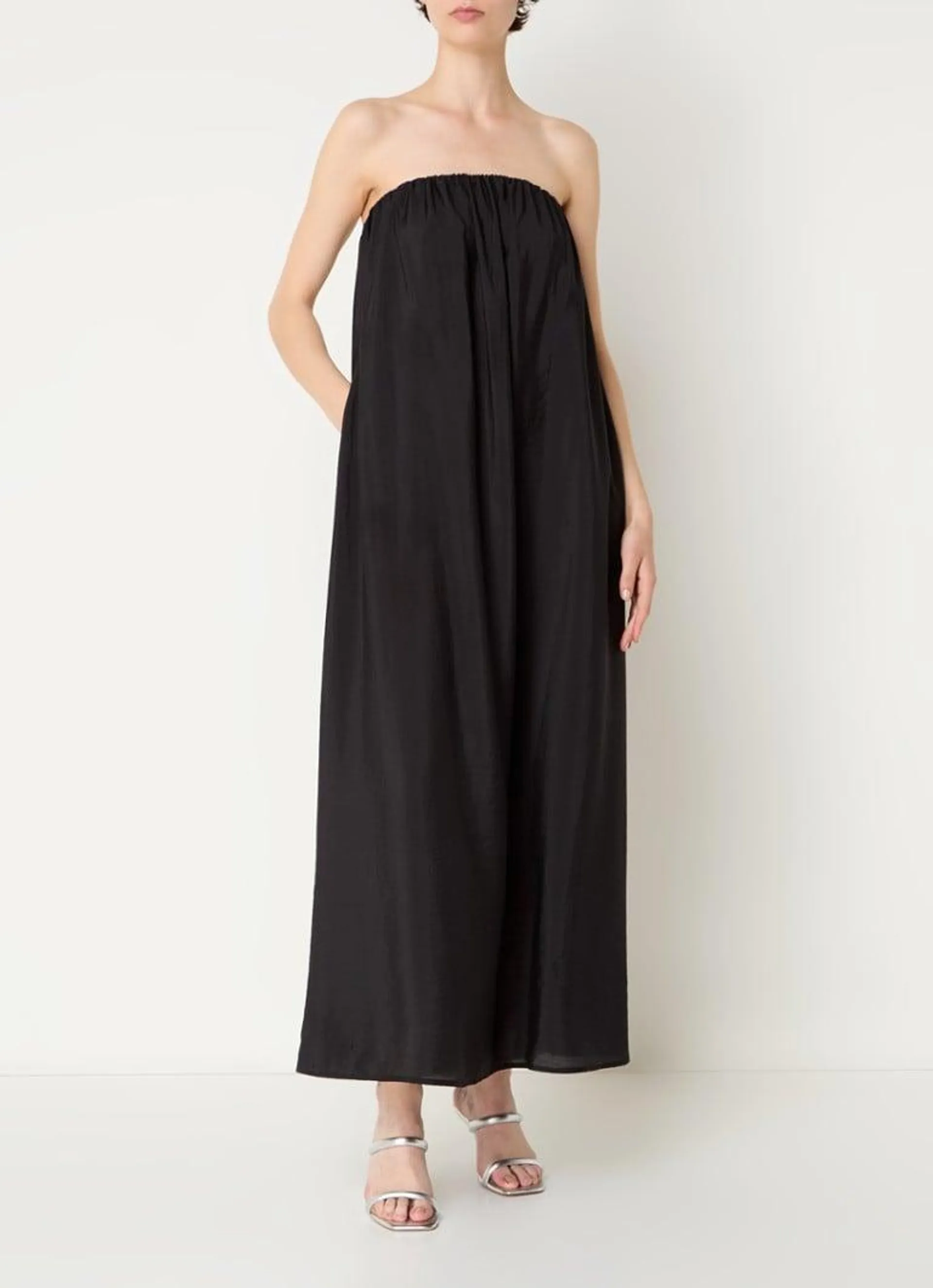 Callum strapless midi jurk met smockwerk