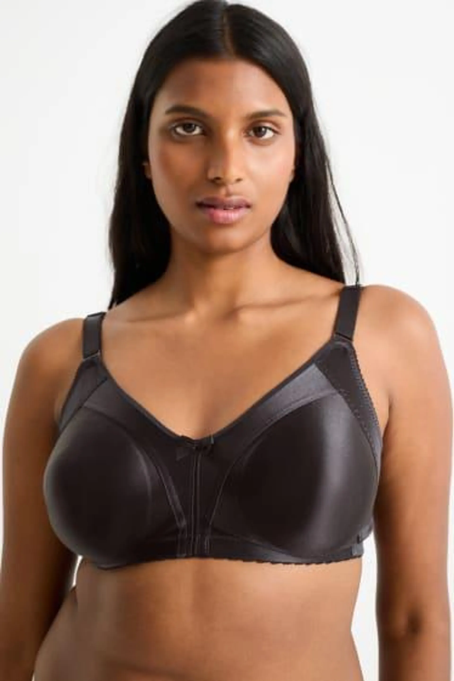 Non-wired minimiser bra - shiny