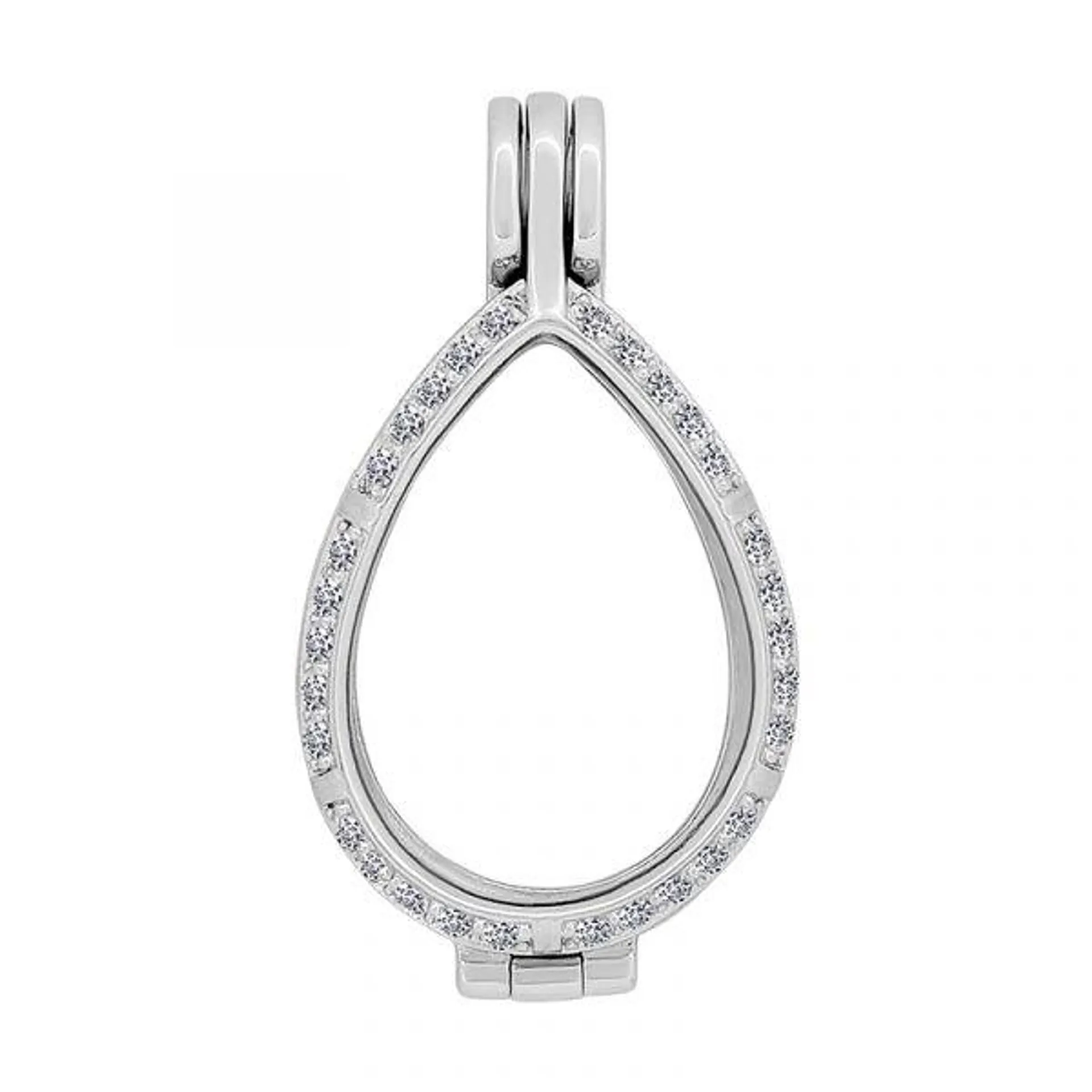 Goccia (25mm) Zirconi+ medaillon (925/rhodium-plated)