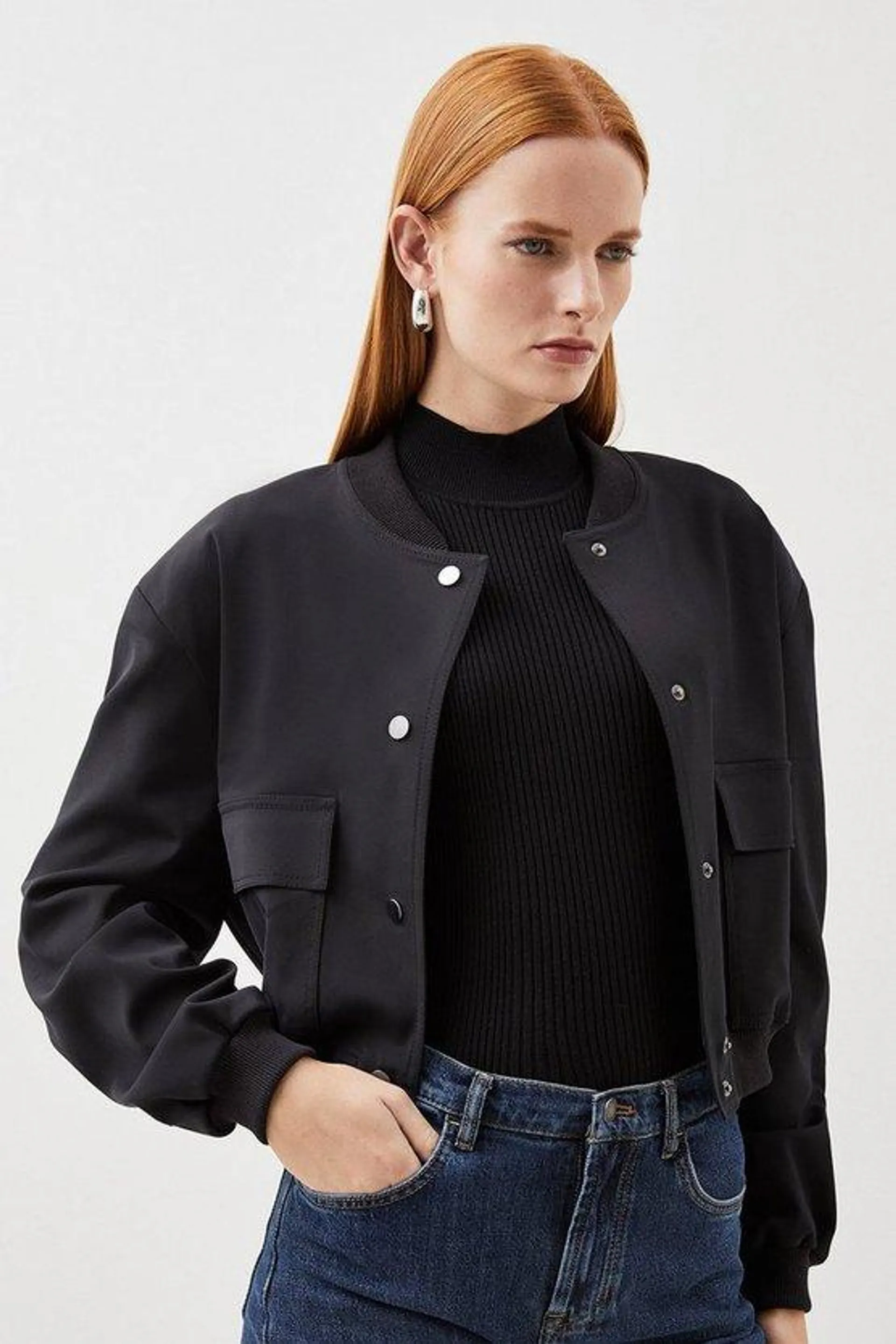 Tailored Pocket Detail Bomber Jacket