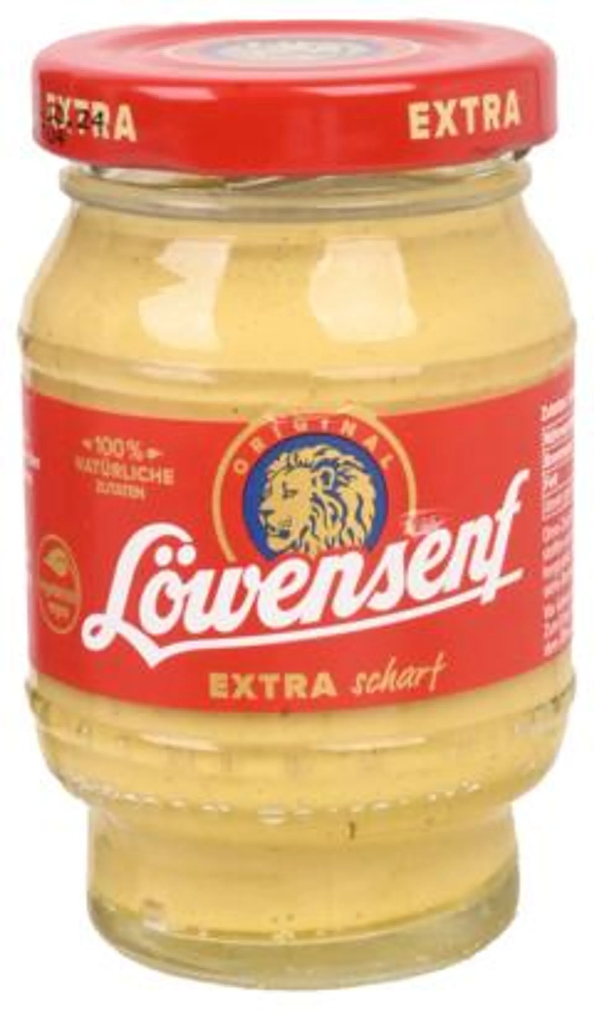 4 potten Löwensenf Mosterd Extra Scherp 100ml