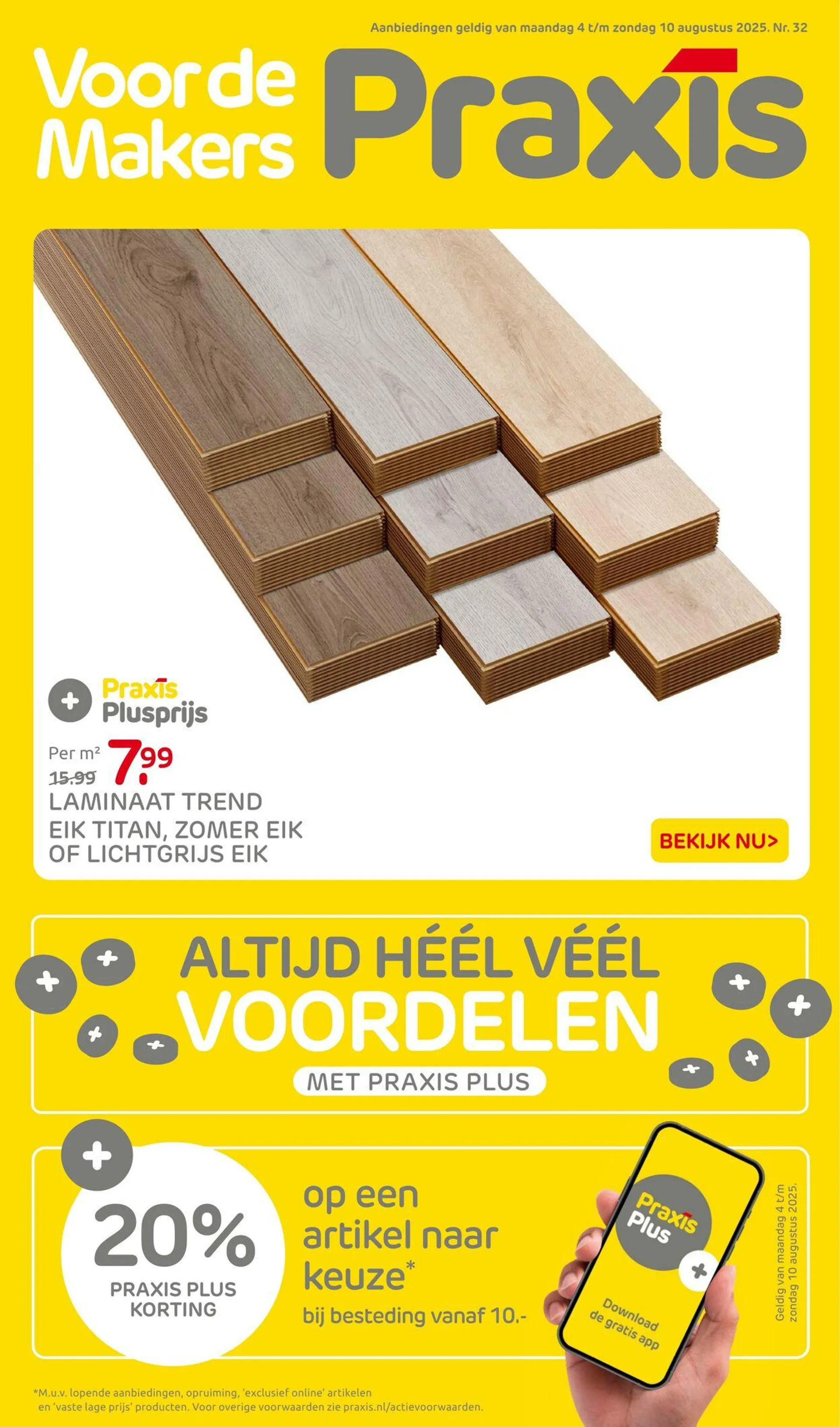 Praxis Actuele folder van 4 augustus tot 10 augustus 2025 - Folder pagina 1