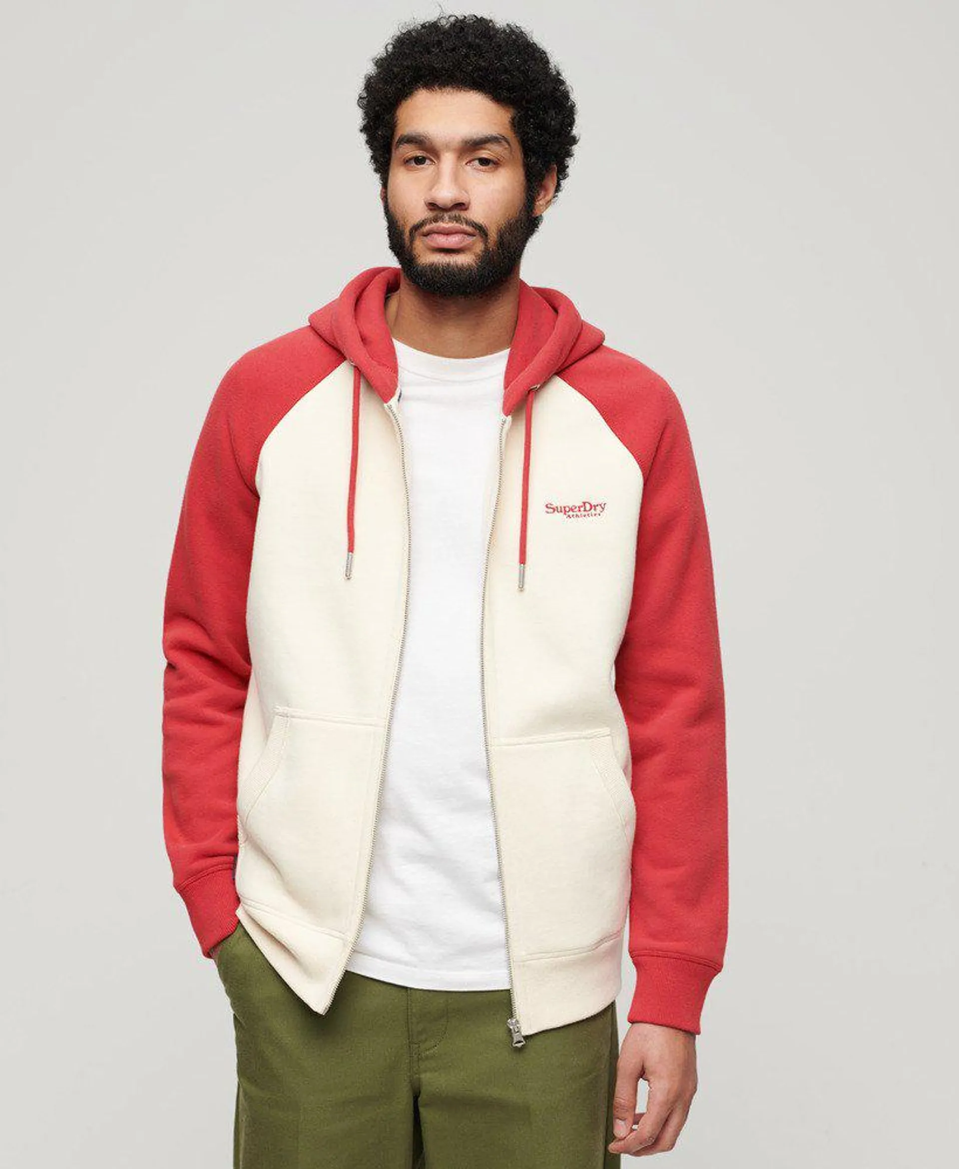 Essential baseball-hoodie met rits