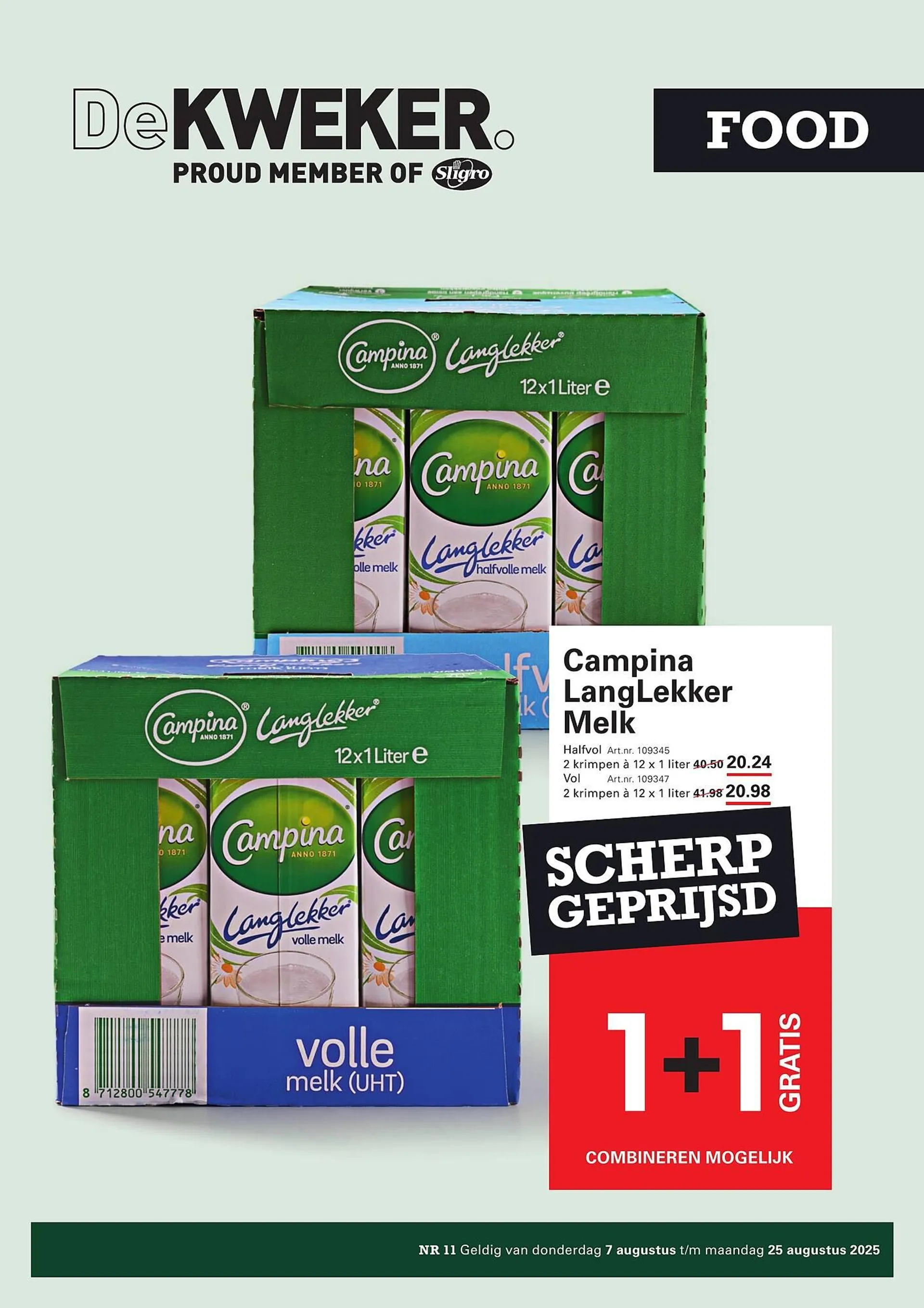 De Kweker folder van 7 augustus tot 25 augustus 2025 - Folder pagina 1