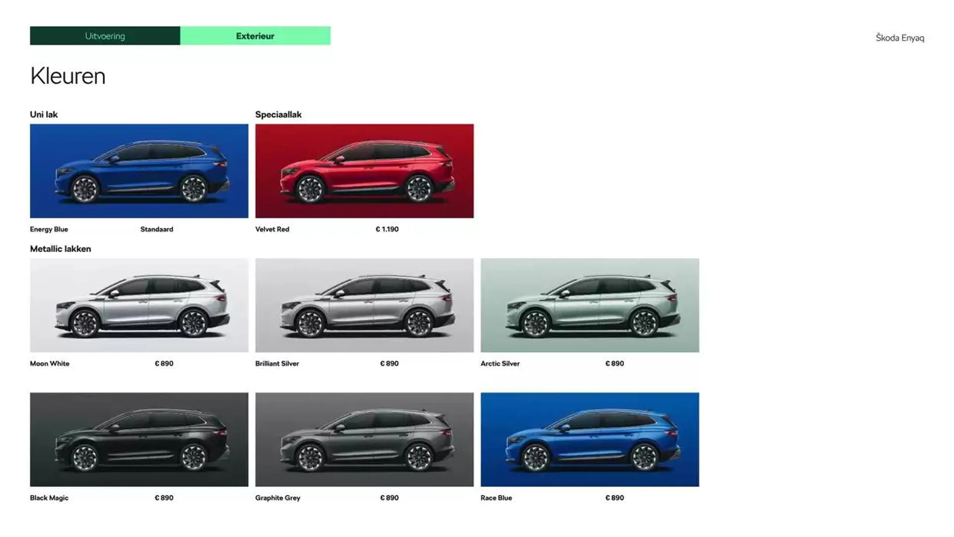 Škoda Enyaq prijslijst per 1 oktober 2024 van 25 september tot 25 september 2025 - Folder pagina 8