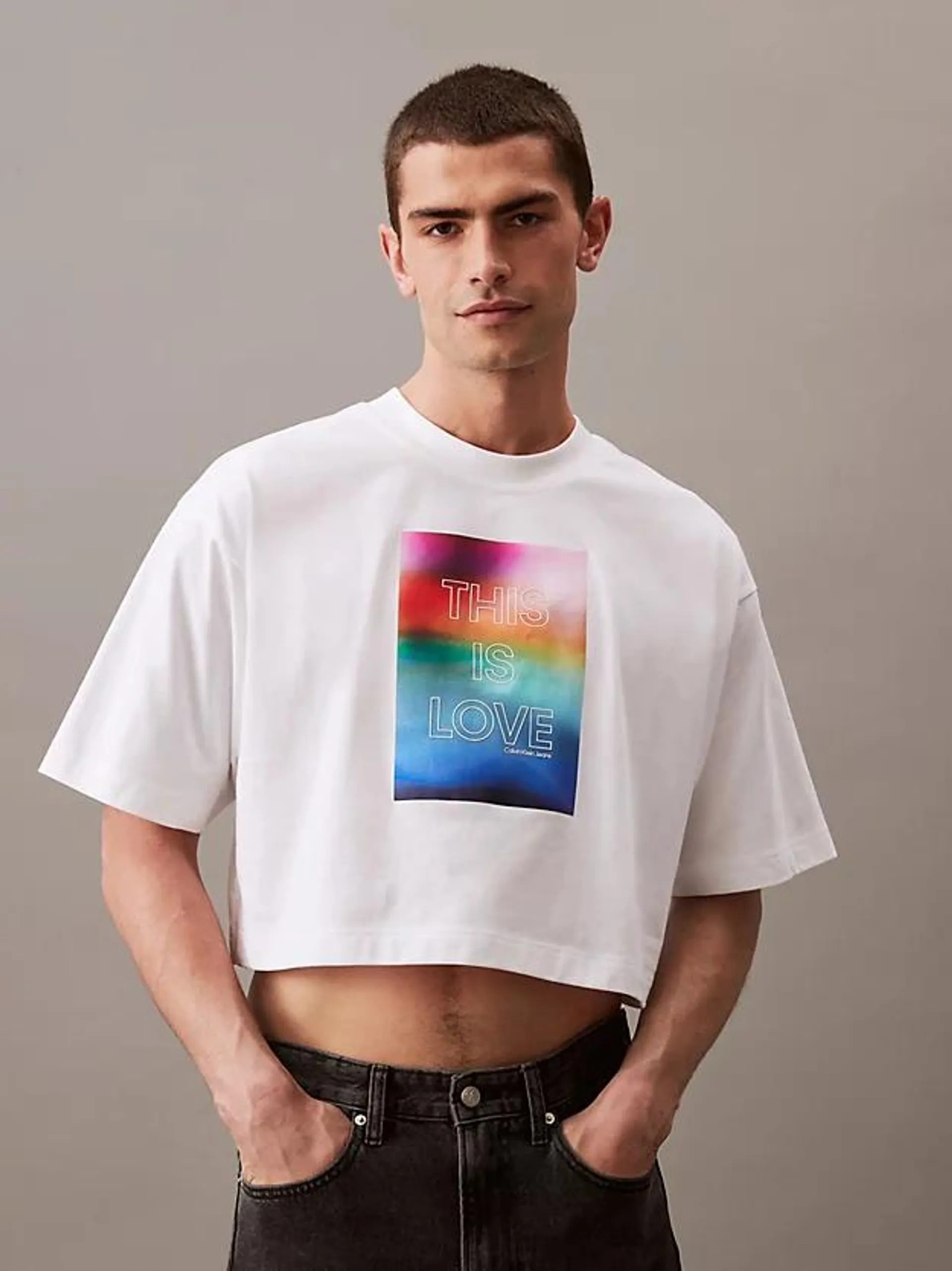 Unisex Boxy Logo T-shirt - Pride