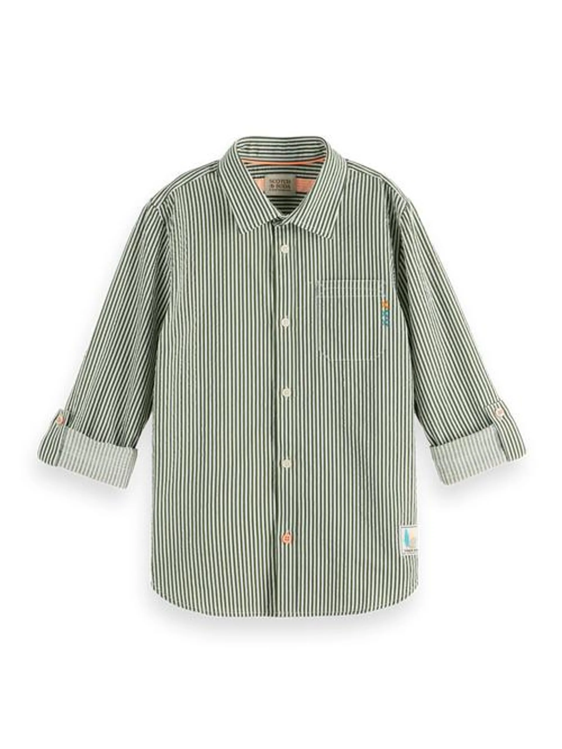 Regular-fit - printed stripe seersucker shirt