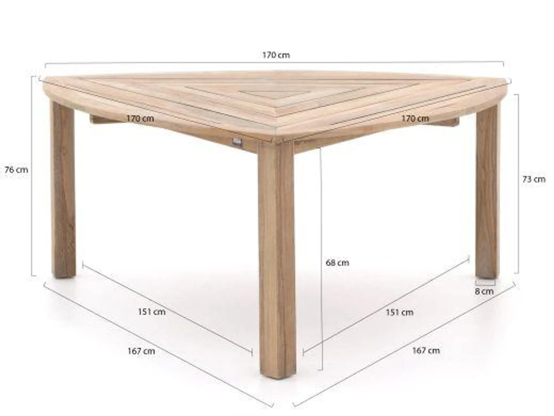 Hartman Sophie Element/Rough-S Triangular 170cm dining tuinset 7-delig