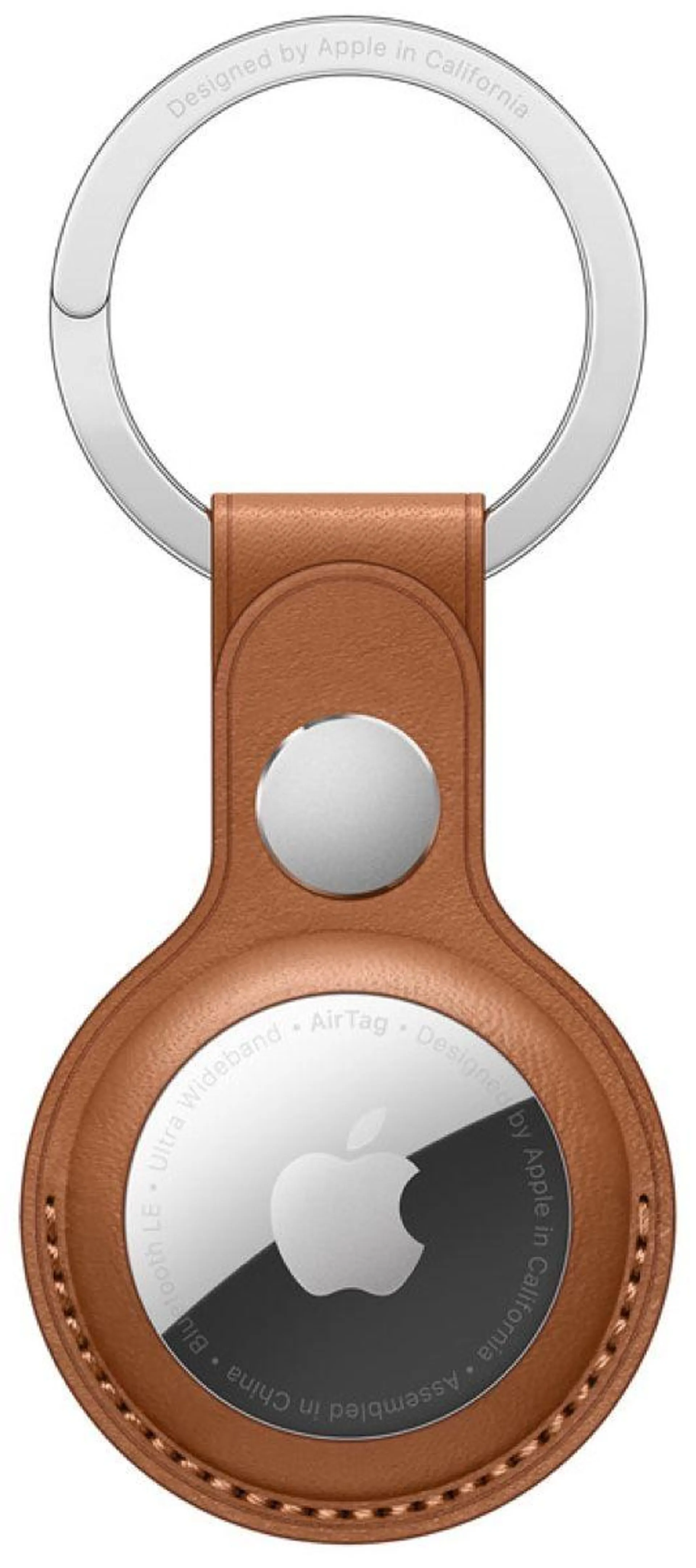 Apple AirTag Leather Key Ring Brown