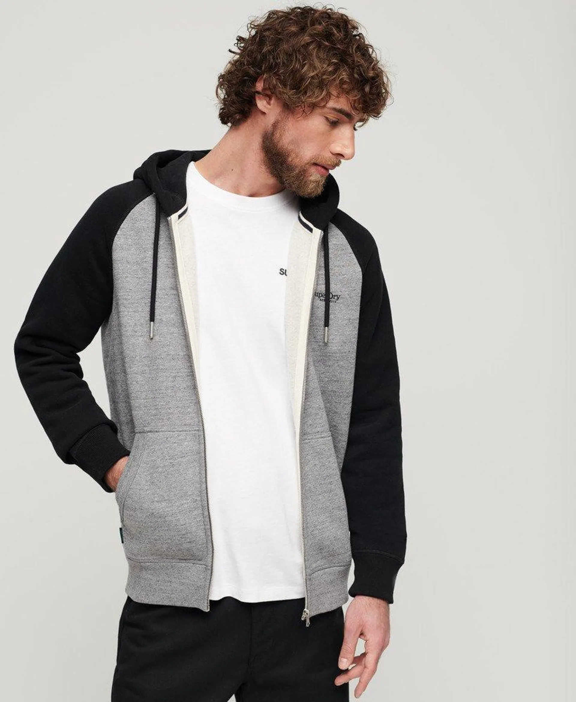 Essential baseball-hoodie met rits