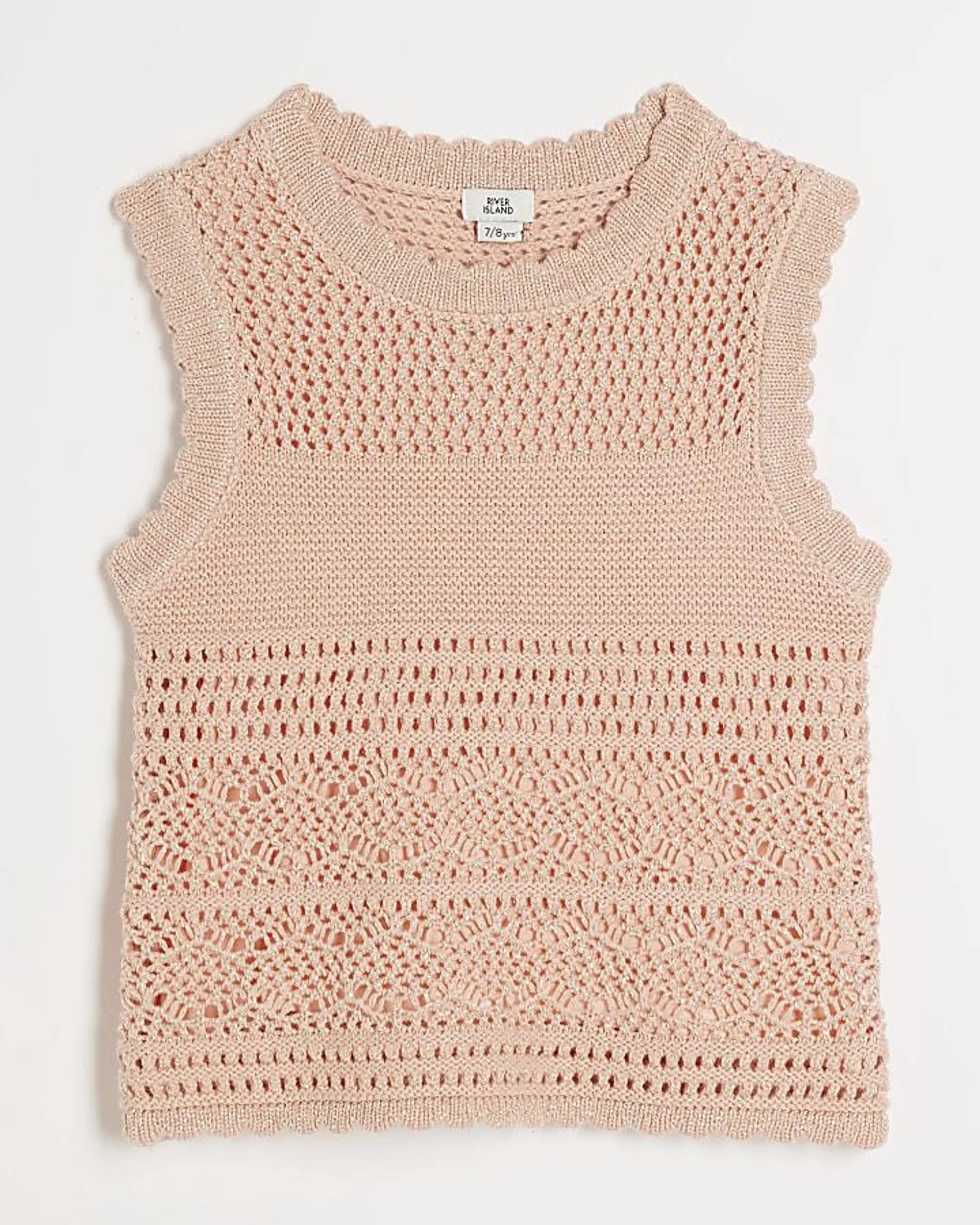 Girls orange crochet tank