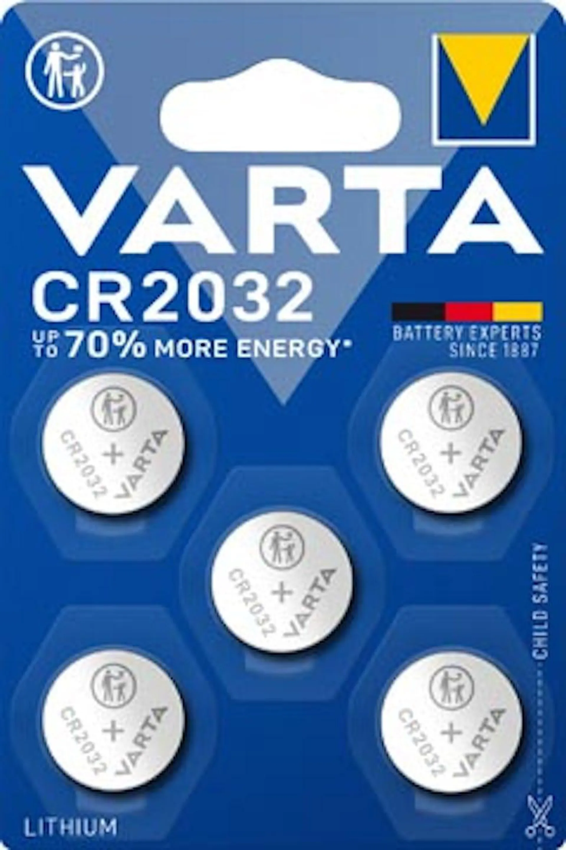 Varta knoopcel Lithium CR2032, blister van 5 stuks