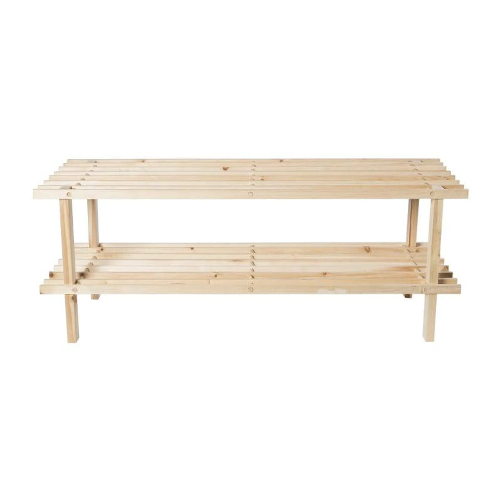 Schoenenrek 2-laags - hout - 30x77x26 cm