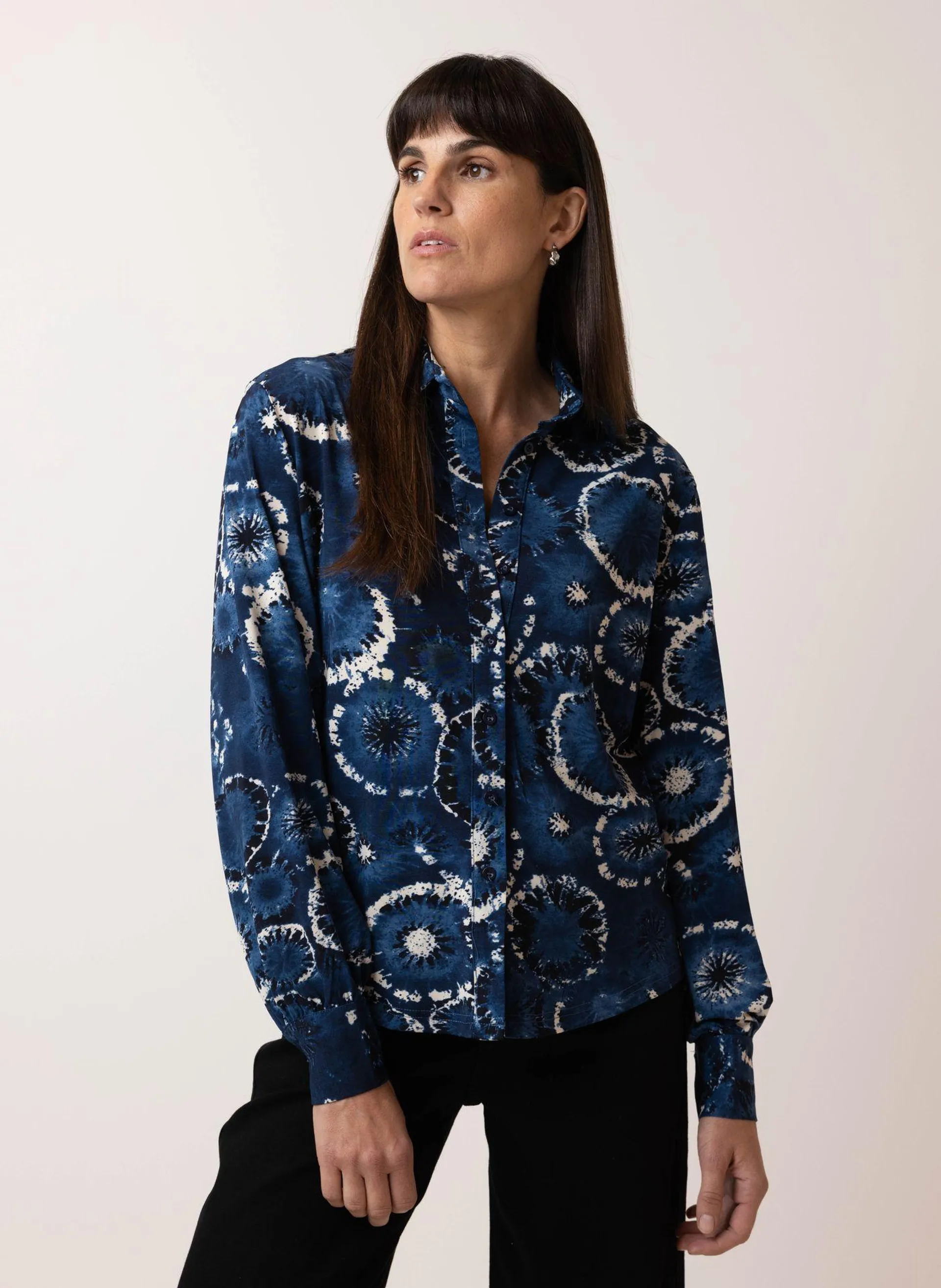 Blauwe blouse