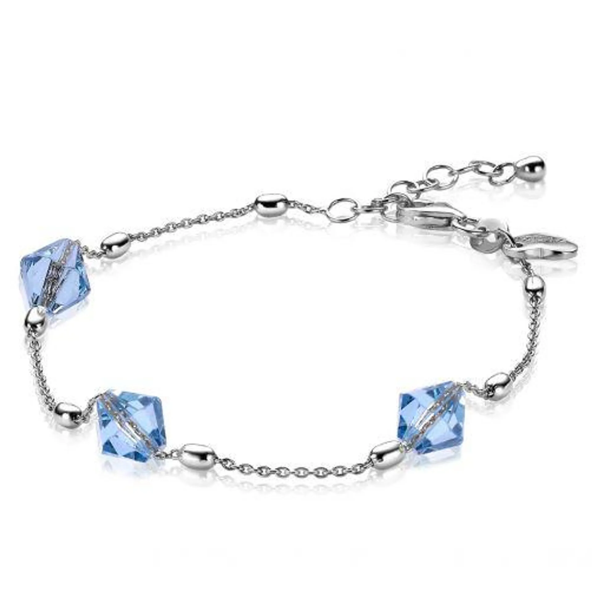 ZINZI zilveren armband met blauwe Swarovski crystals 8mm 17-20cm ZIA1649B