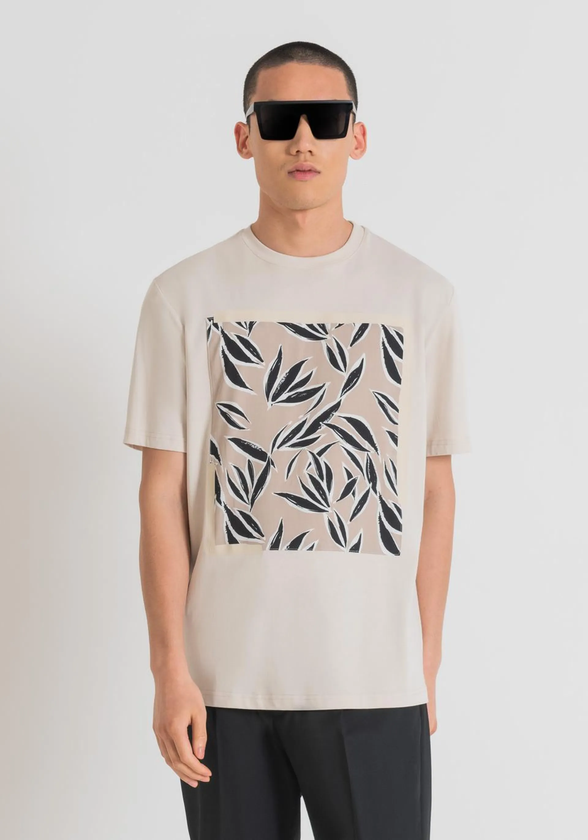 RELAXED FIT T-SHIRT IN COTTON WITH FRONT PRINT