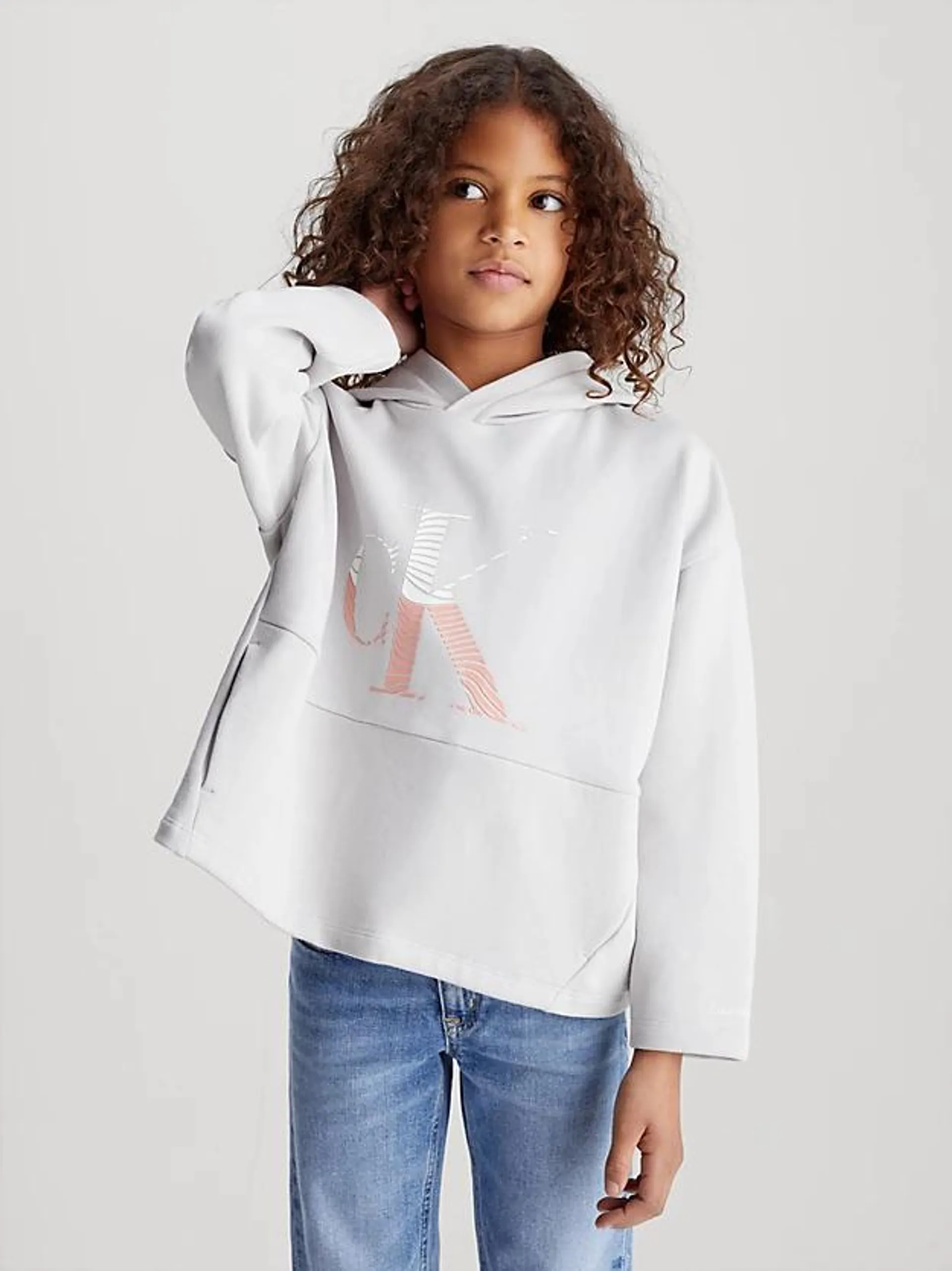 Relaxed badstoffen monogram hoodie voor kids