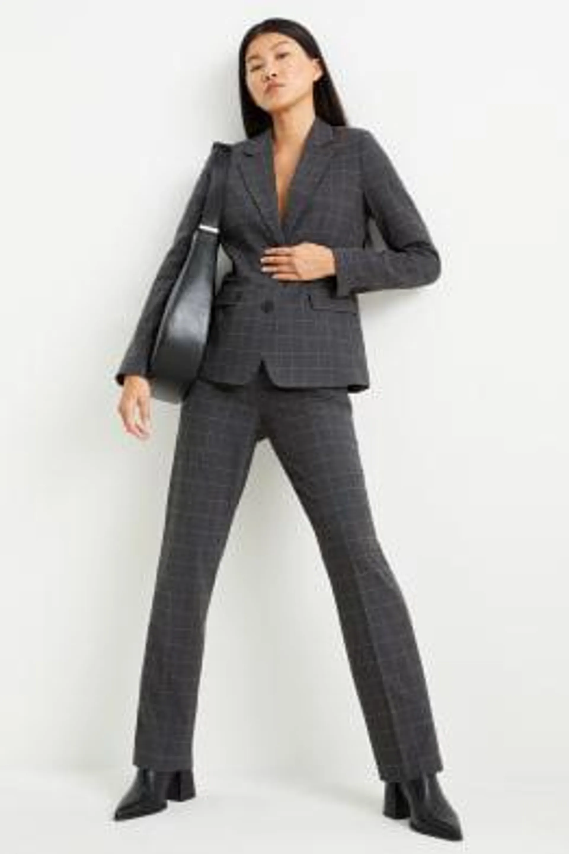Business cloth trousers - mid-rise waist - straight fit