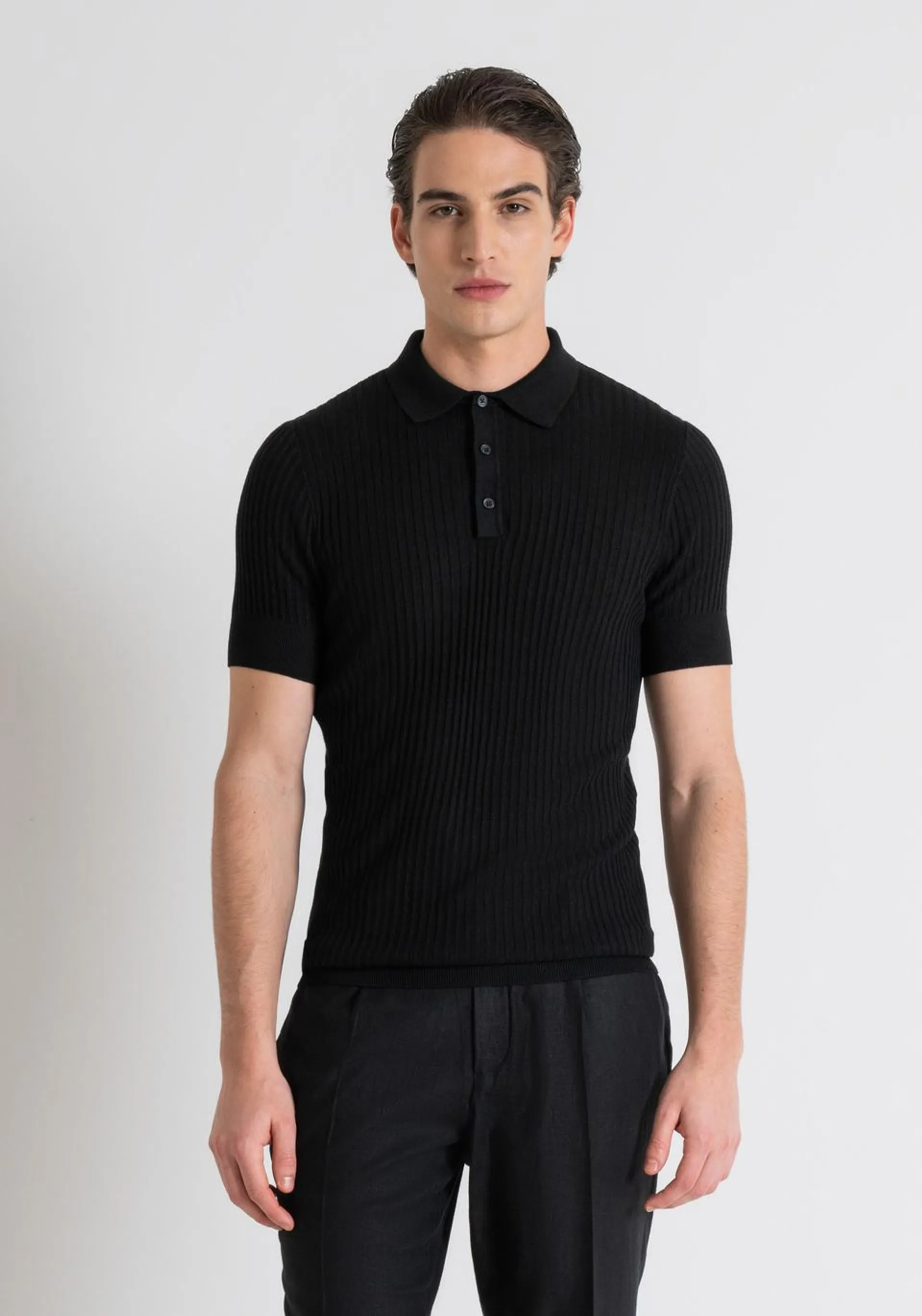 SLIM FIT KNIT IN VISCOSE BLEND YARN