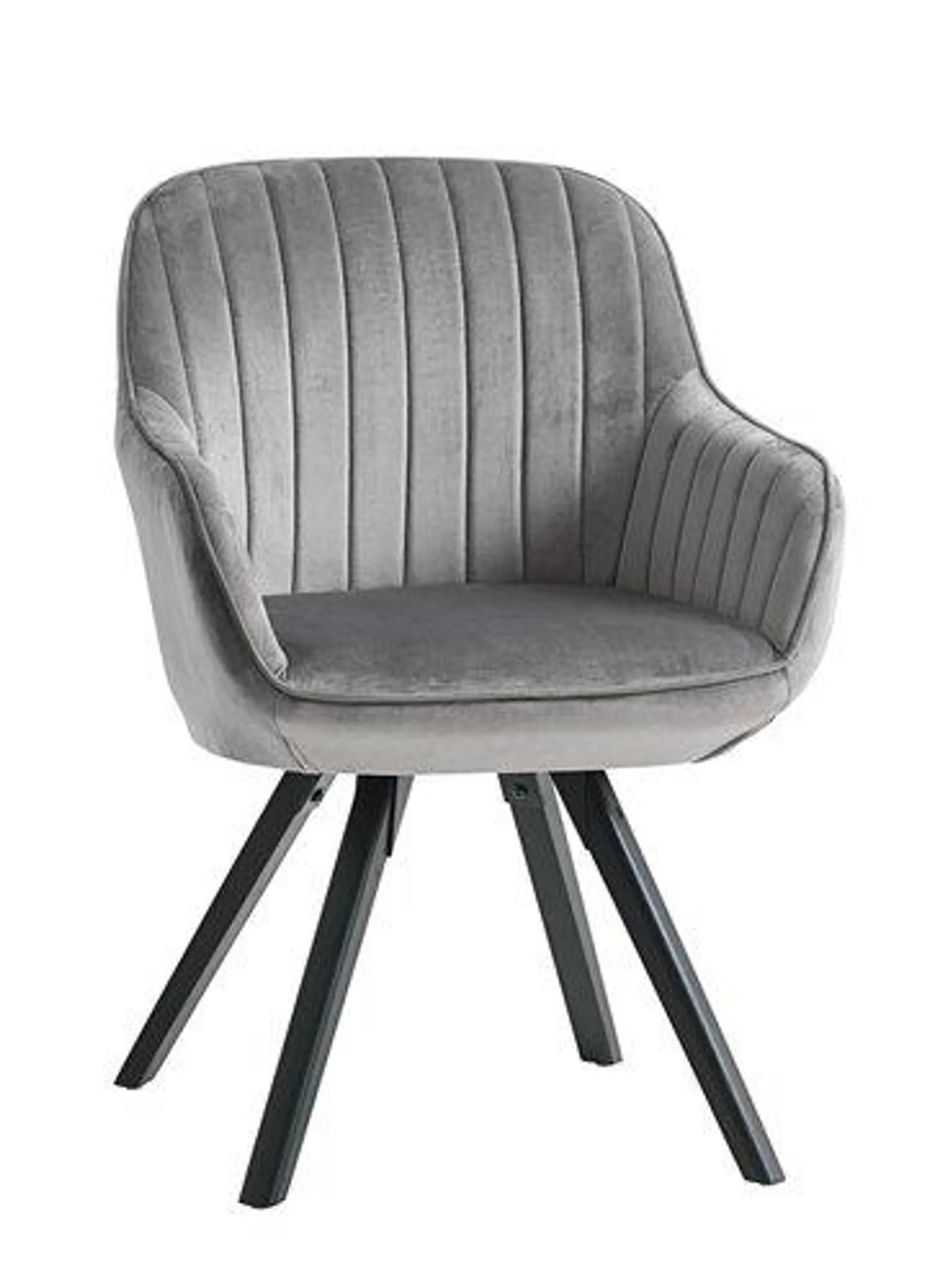 Fauteuil ONSEVIG fluweel grijs/zwart