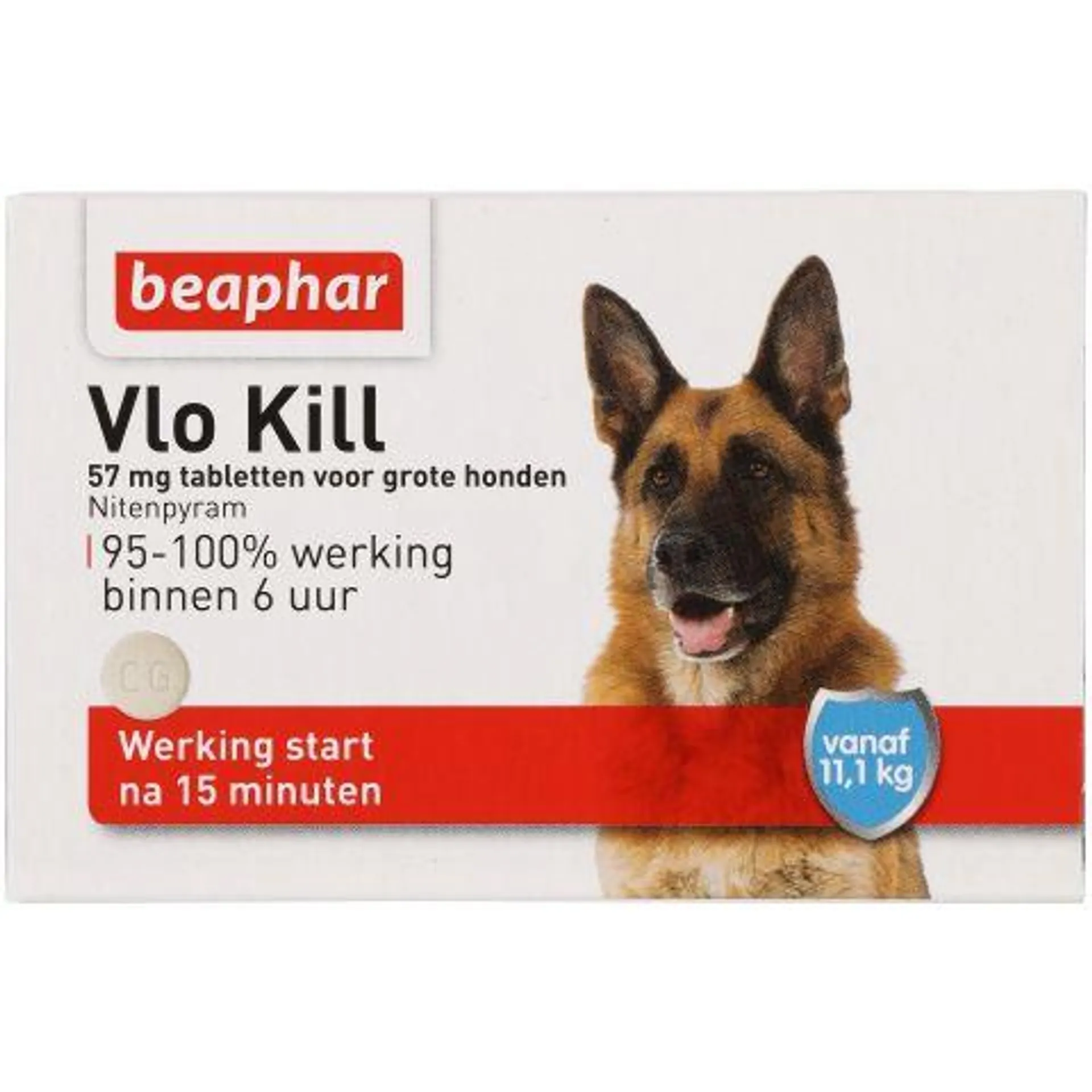 Beaphar Vlo Kill+ Hond >11 kg - Anti Vlooien - Tablet - 6 stuks