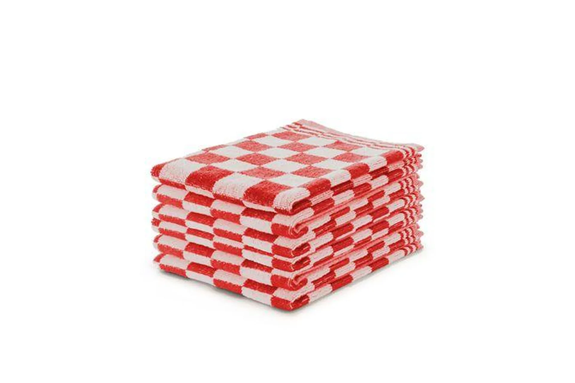 Ten Cate Keukendoeken Set Blok 50x50 - rood - set van 6