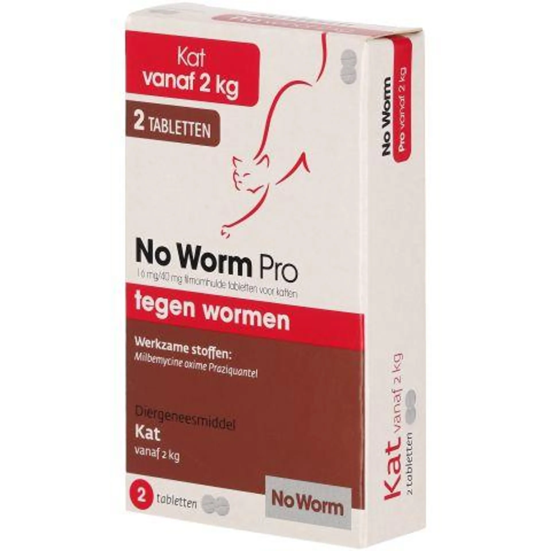 No Worm Pro Kat Tabletten - Wormenmiddel - 2-12 kg - 2 stuks