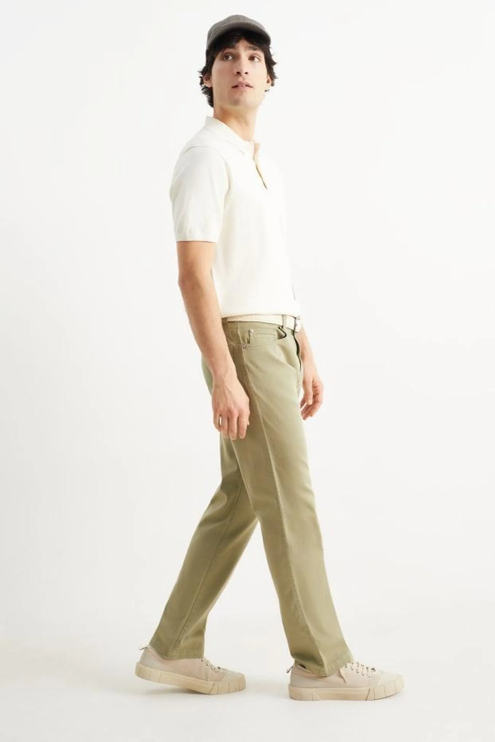 Trousers with belt - regular fit