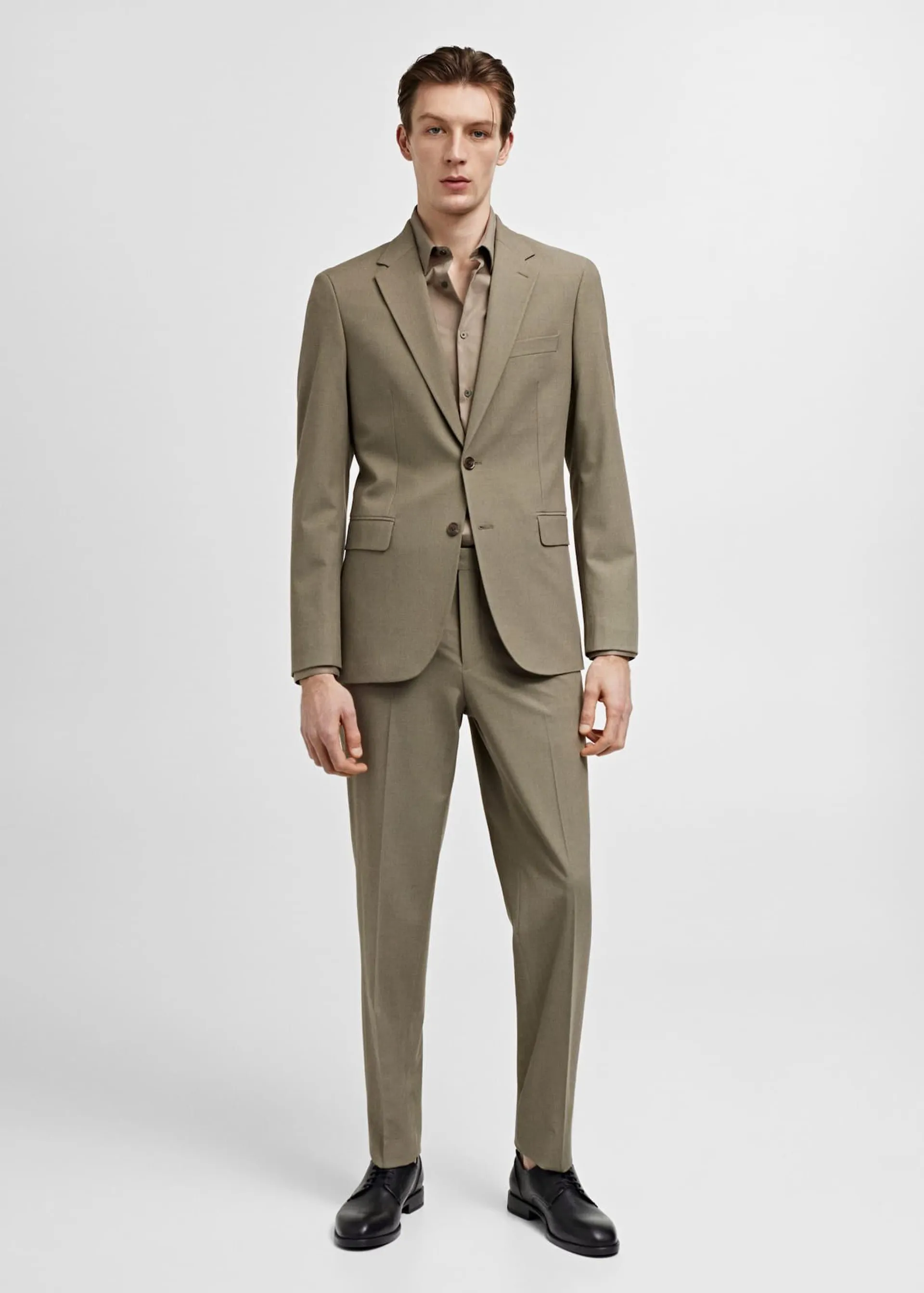 Slim-fit colbert van stretch stof