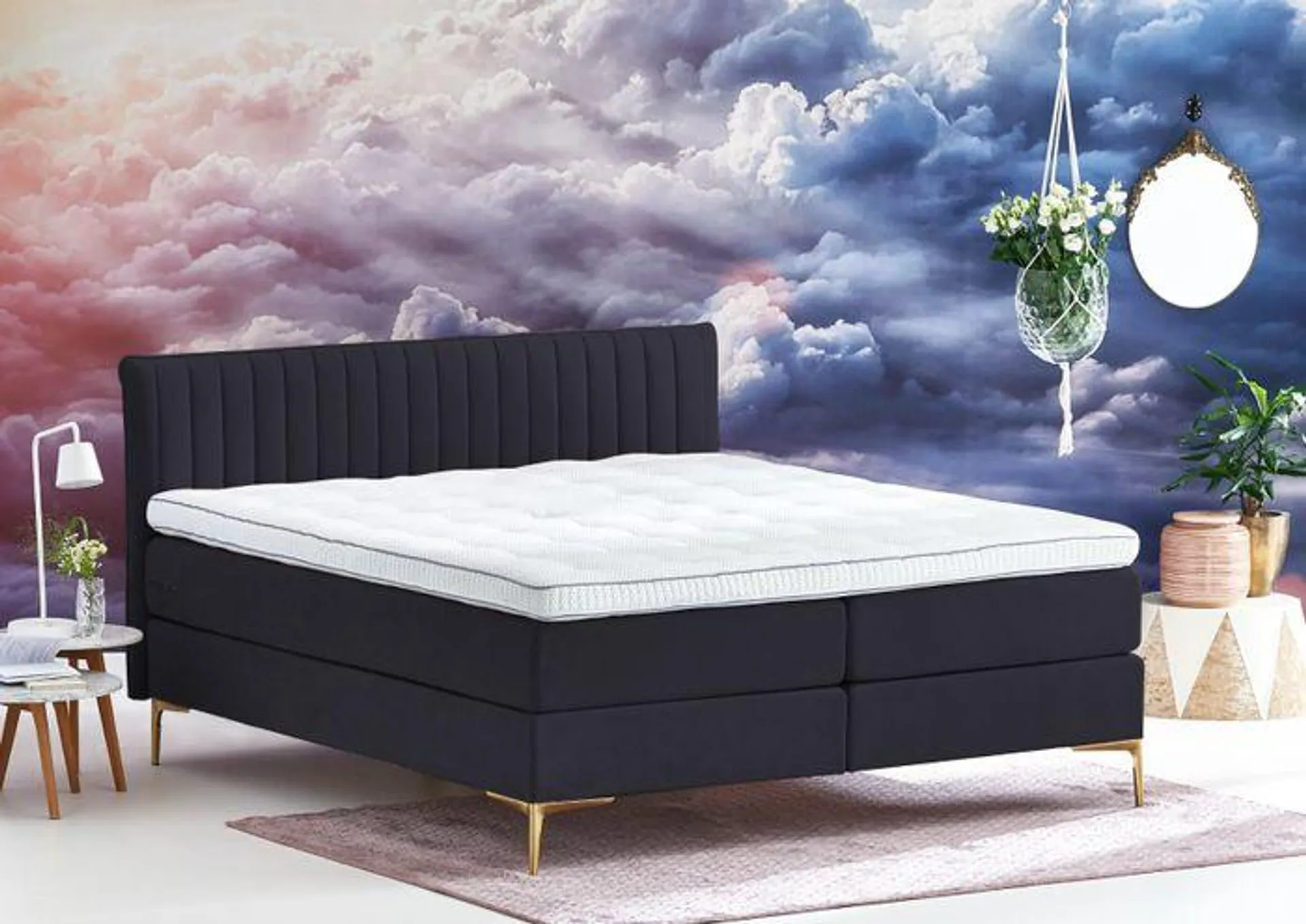 Cinderella Boxspring Desire Wave Compleet - Antraciet