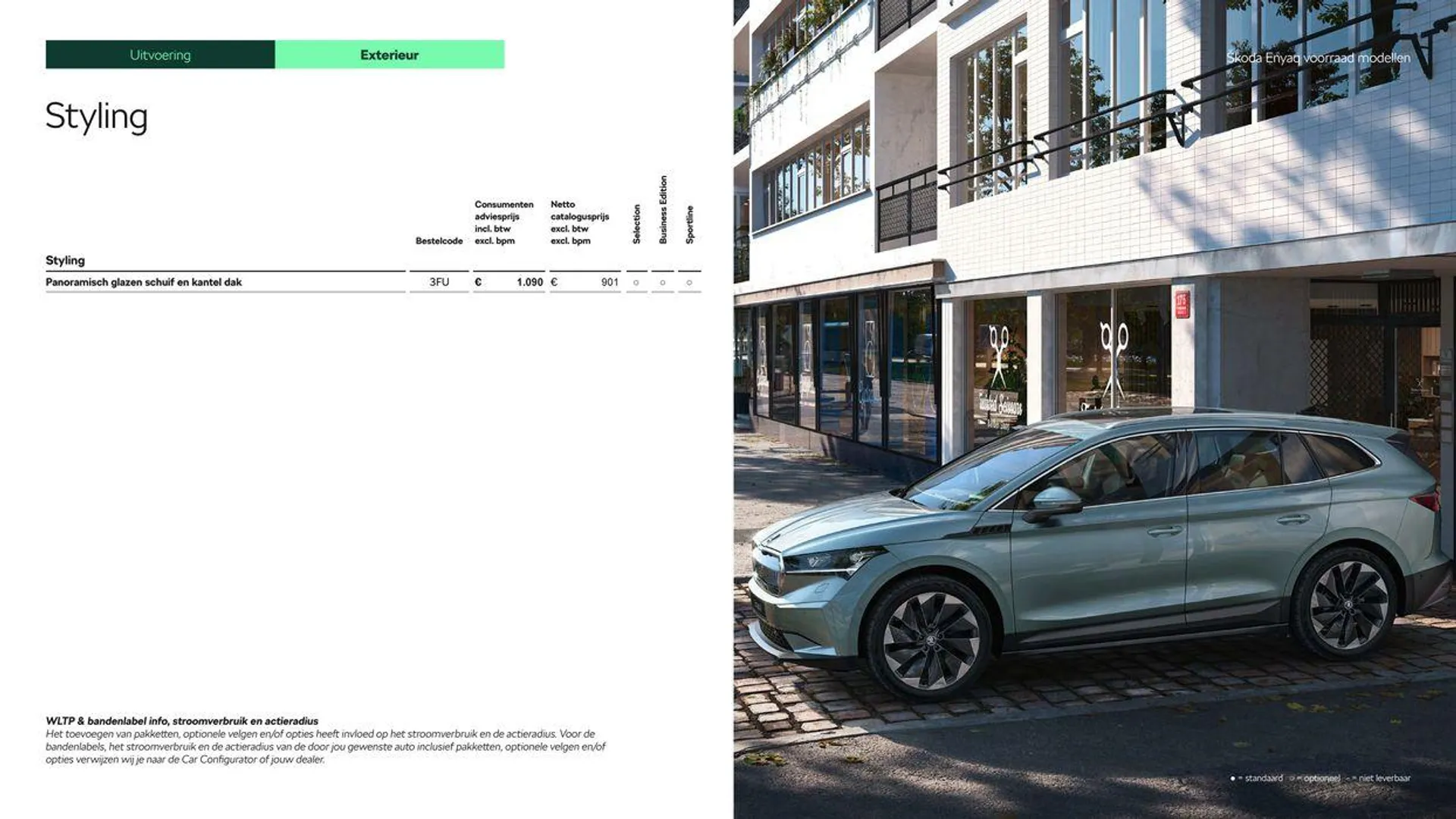 Škoda Enyaq Voorraad prijslijst per 15 augustus 2024 van 1 augustus tot 1 augustus 2025 - Folder pagina 10