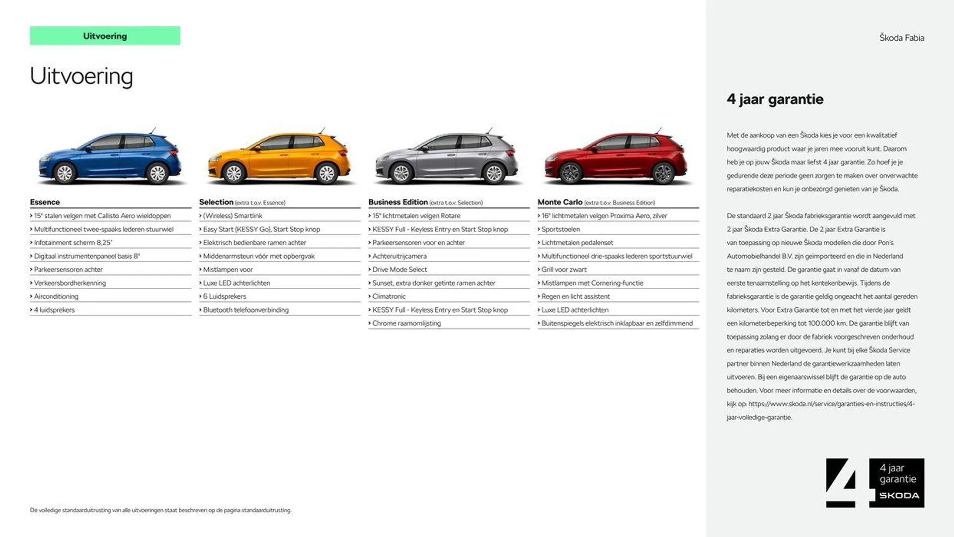 Škoda Fabia prijslijst per 14 augustus 2024 van 15 augustus tot 15 augustus 2025 - Folder pagina 3
