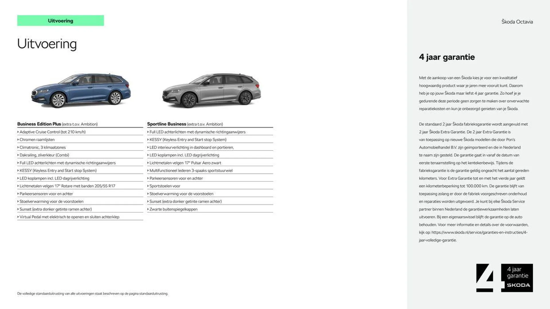 Škoda Octavia Combi prijslijst per 1 januari 2024 van 6 maart tot 6 maart 2025 - Folder pagina 4