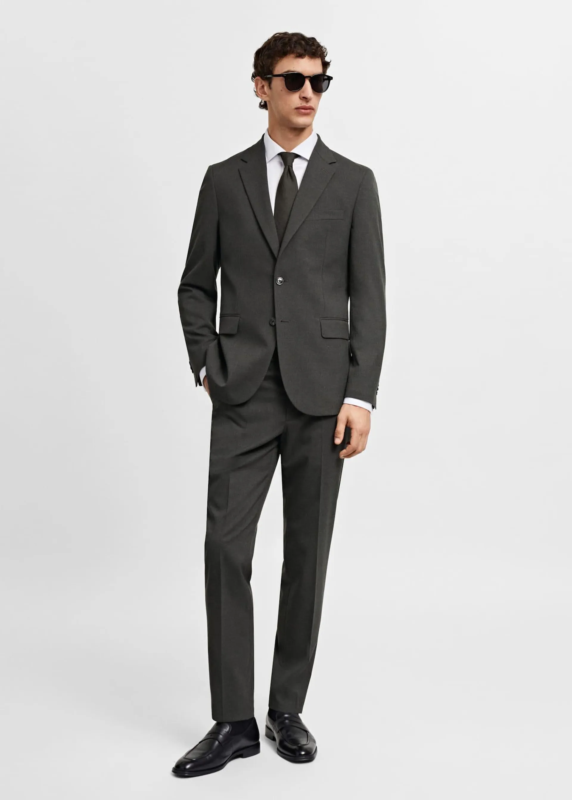 Slim-fit colbert van stretch stof