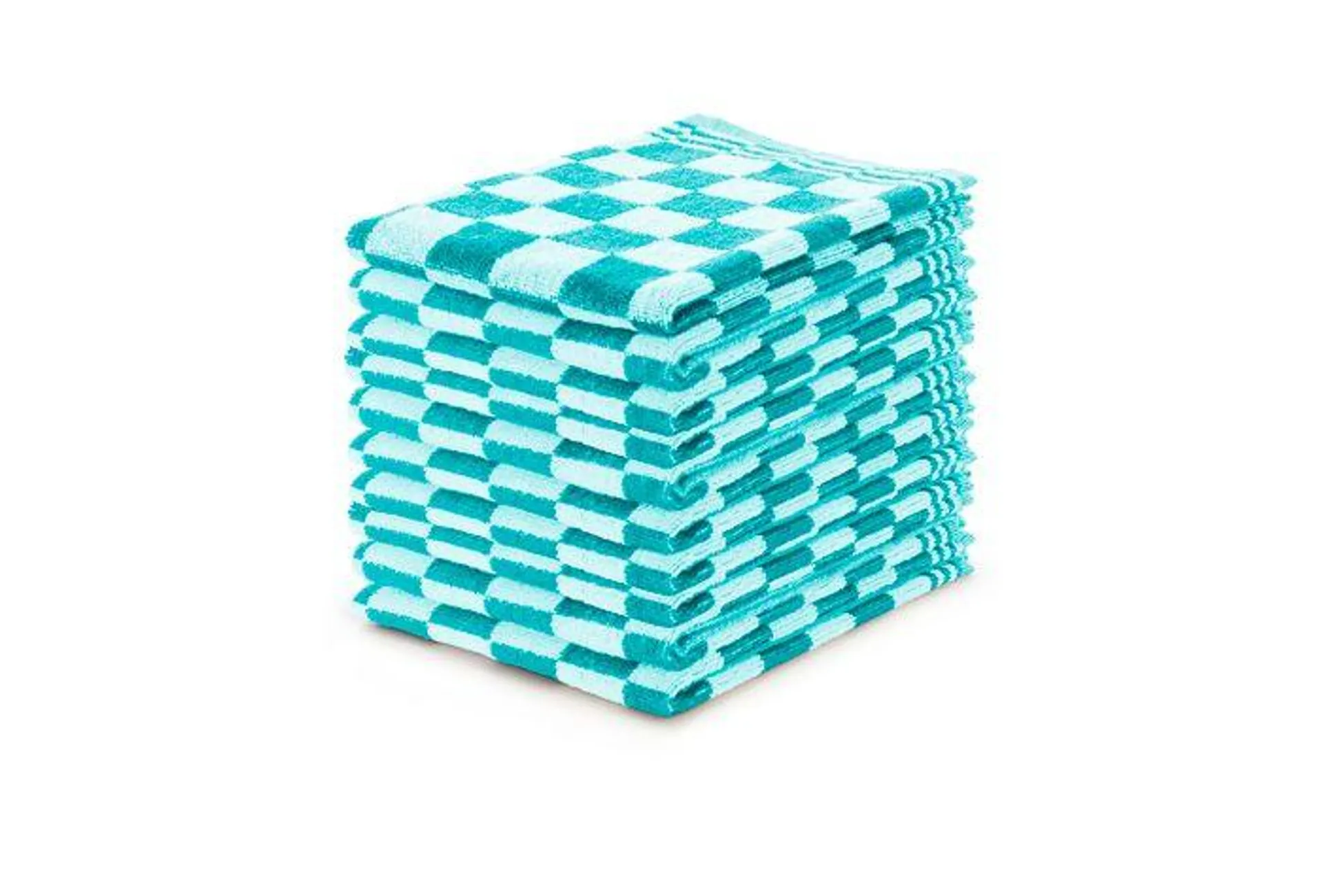 Eleganzzz Keukendoekset Blok 50x50cm - turquoise - set van 10