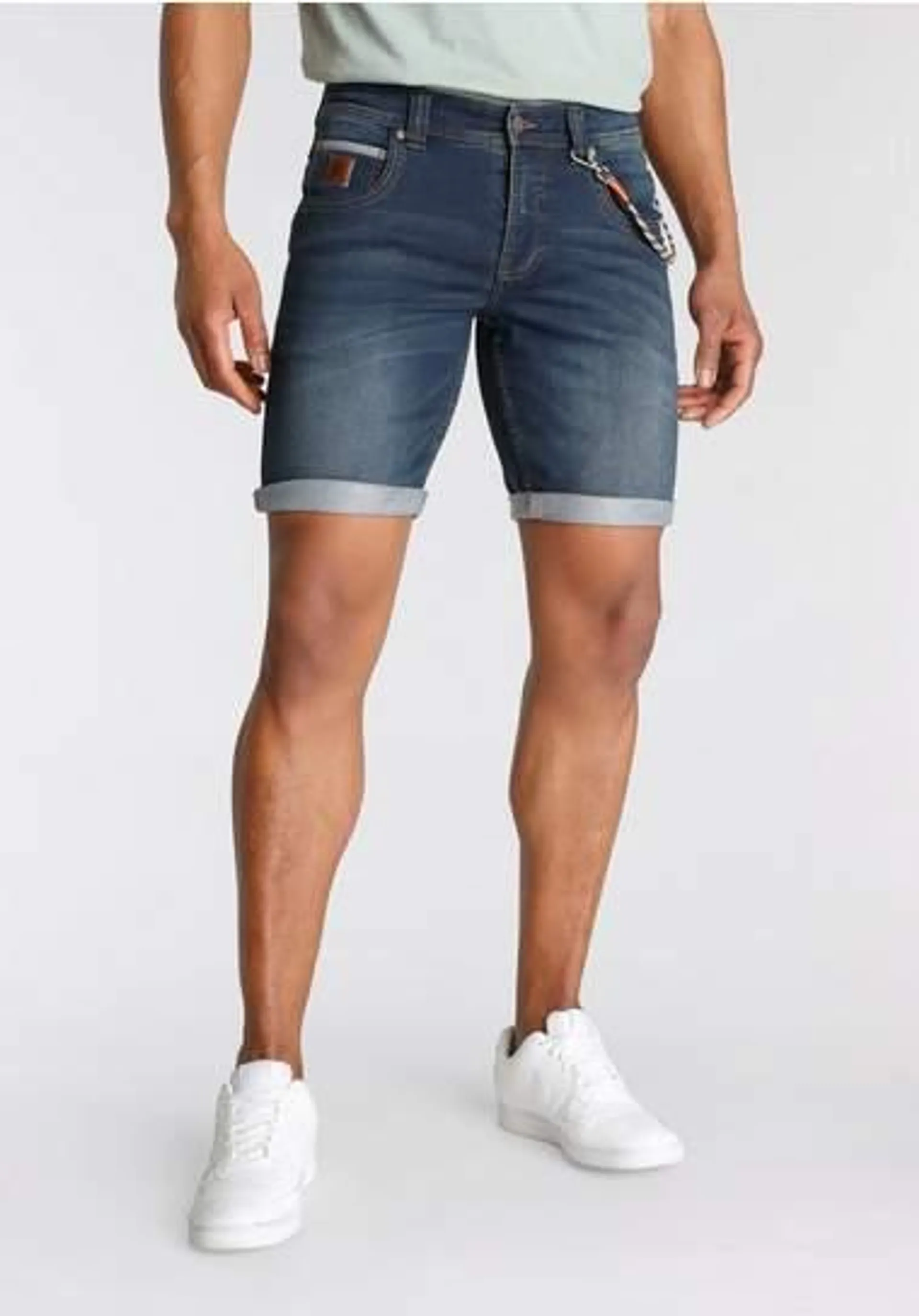 Bruno Banani Jeansshort (set, 2-delig, Met band)