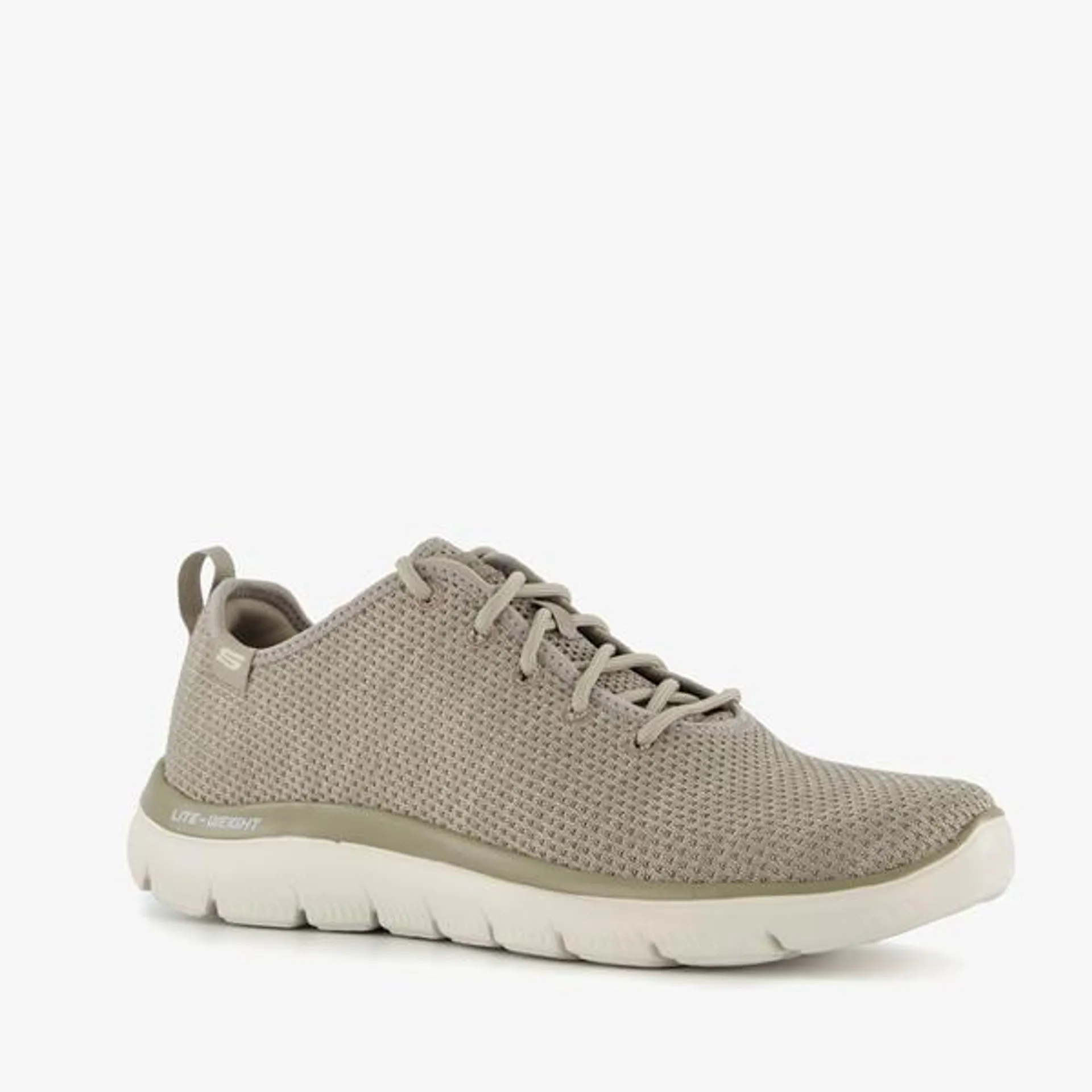 Beige Skechers Summits sneakers voor heren. Het ademende bovenwerk is gemaa...