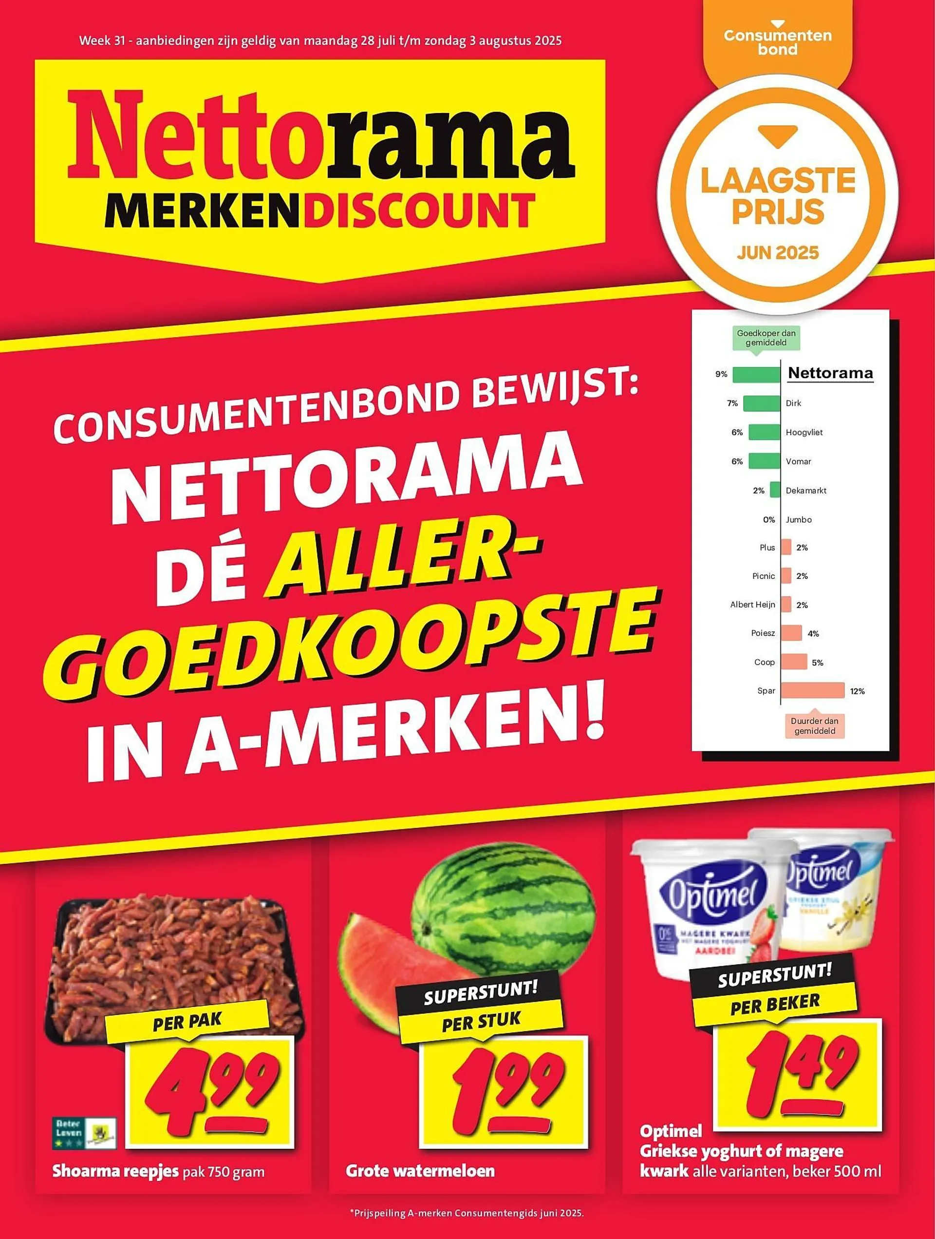 Nettorama folder van 28 juli tot 3 augustus 2025 - Folder pagina 1