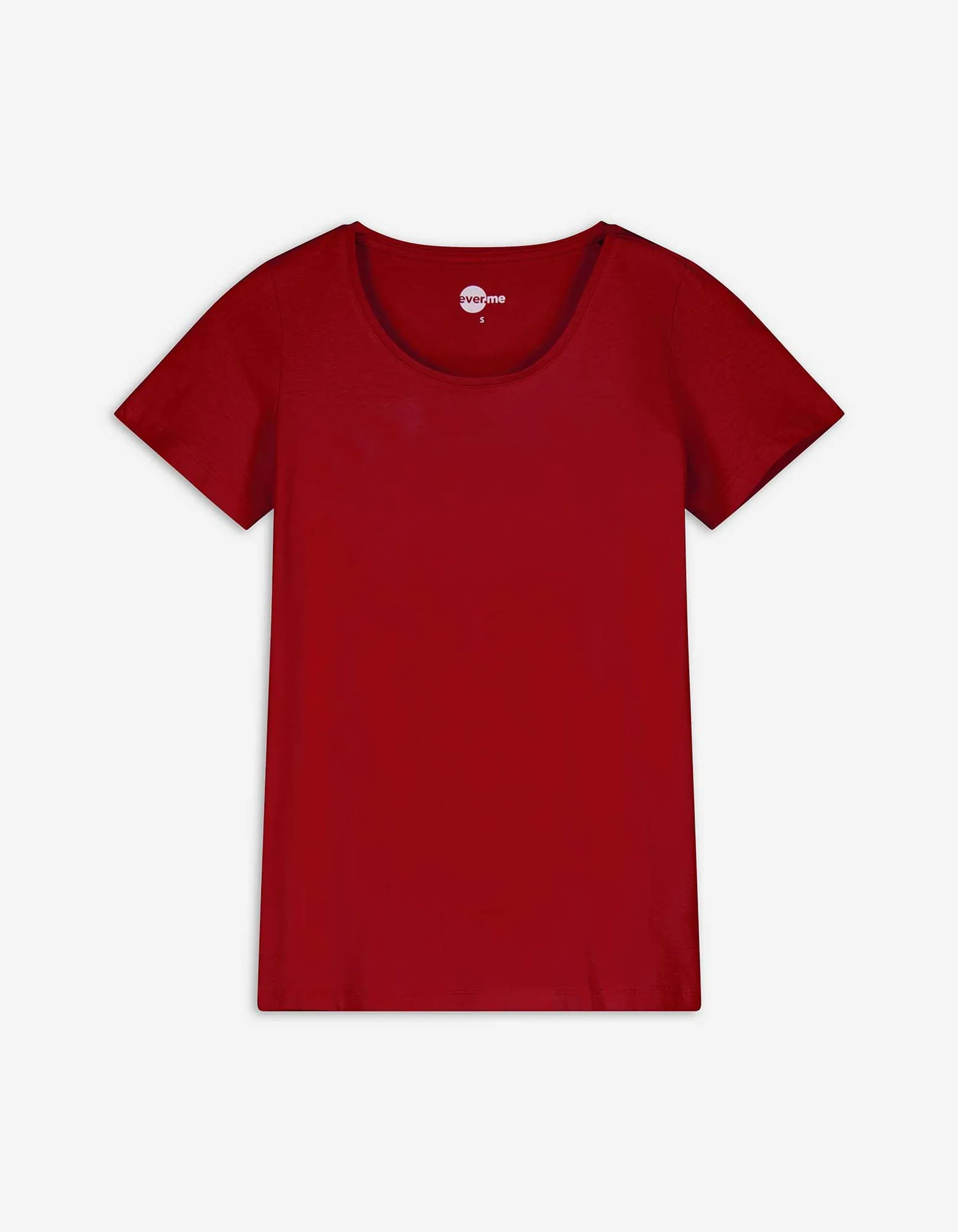 T-shirt - Basis - donkerrood