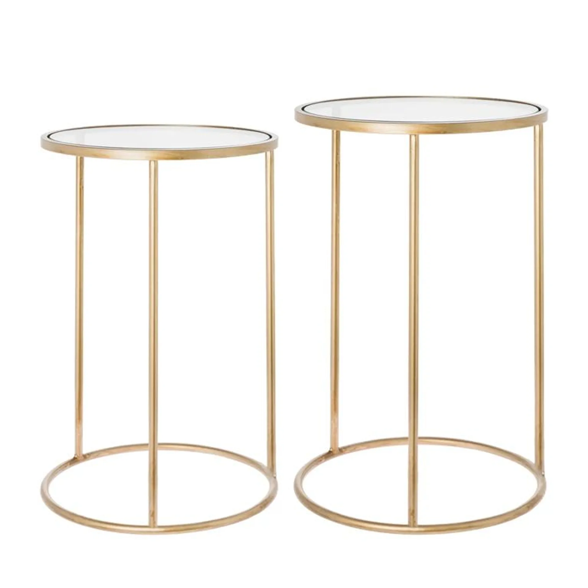 Bijzettafel Amaro 60cm goud - set van 2