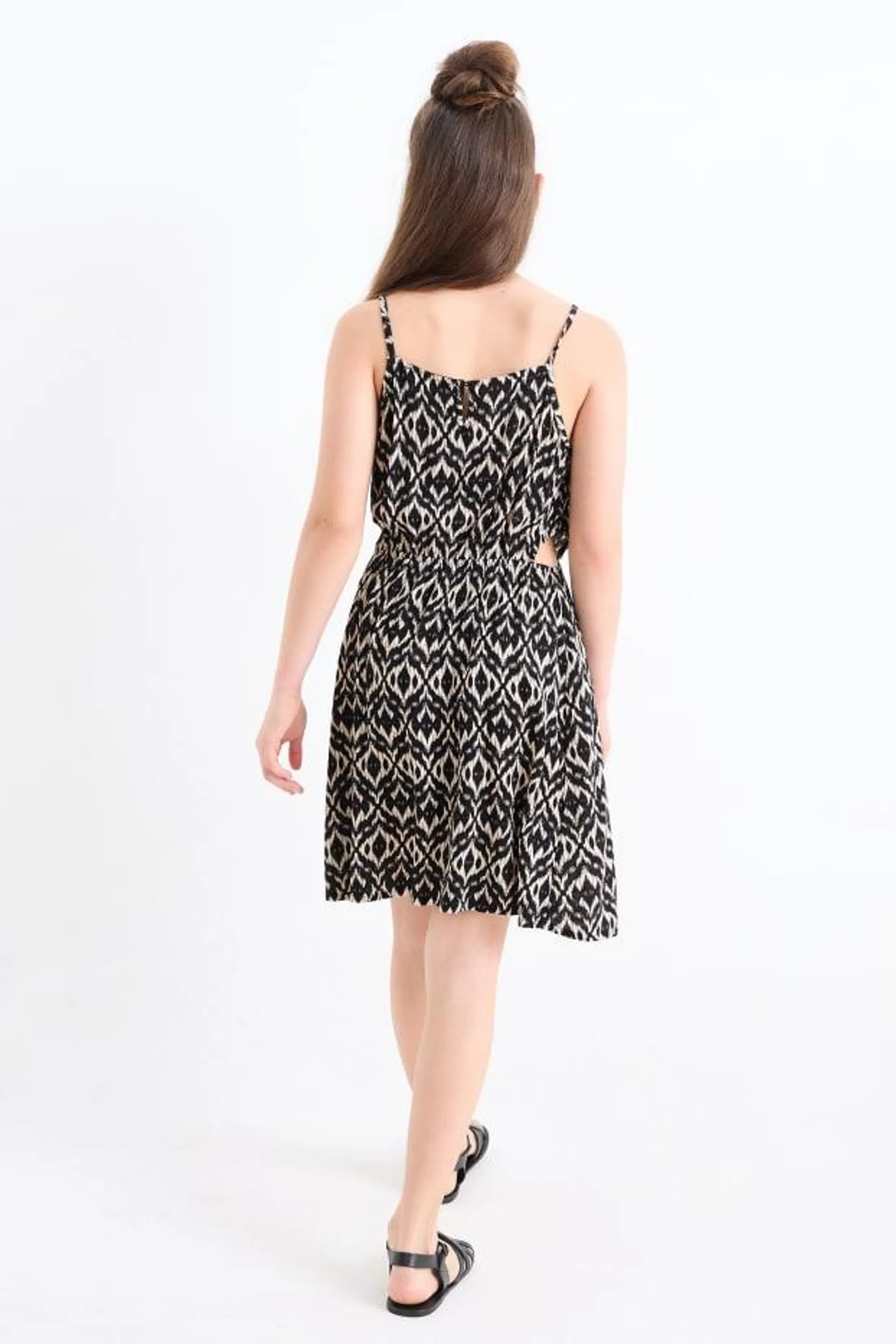 Dress with cut-outs - patterned